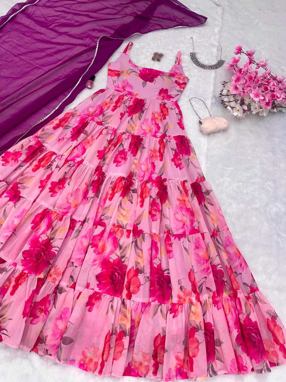 Ynf Georgette KESH154 224 Gowns Wholesale Printed Gowns Anarkali Gown Long Gowns Manufacturer