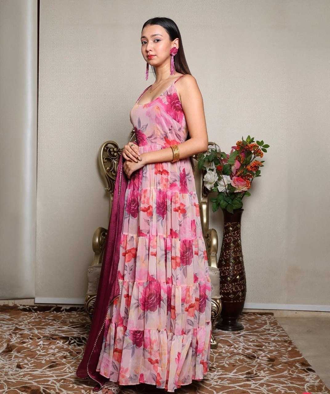Ynf Georgette KESH154 224 Gowns Wholesale Printed Gowns Anarkali Gown Long Gowns Manufacturer