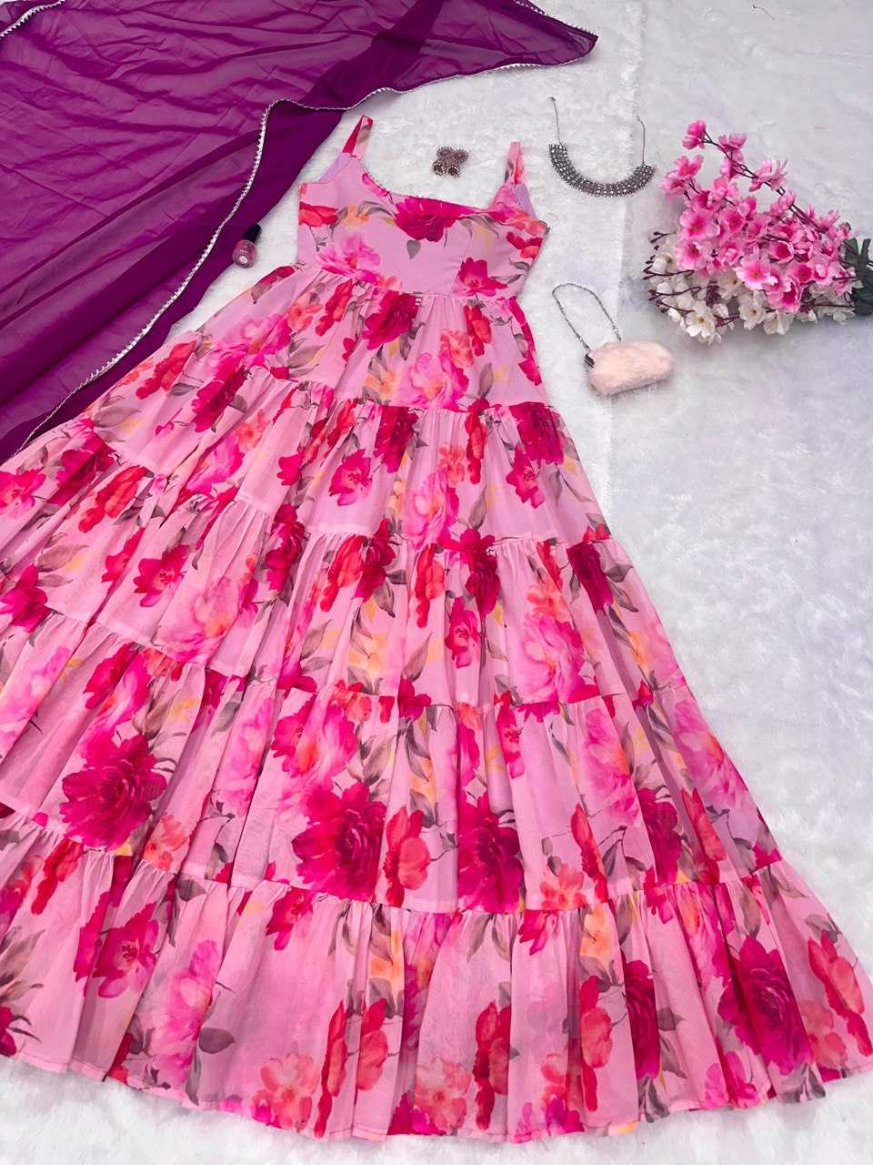 Ynf Georgette KESH154 224 Gowns Wholesale Printed Gowns Anarkali Gown Long Gowns Manufacturer