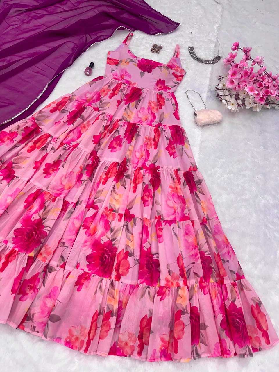 Ynf Georgette KESH154 224 Gowns Wholesale Printed Gowns Anarkali Gown Long Gowns Manufacturer