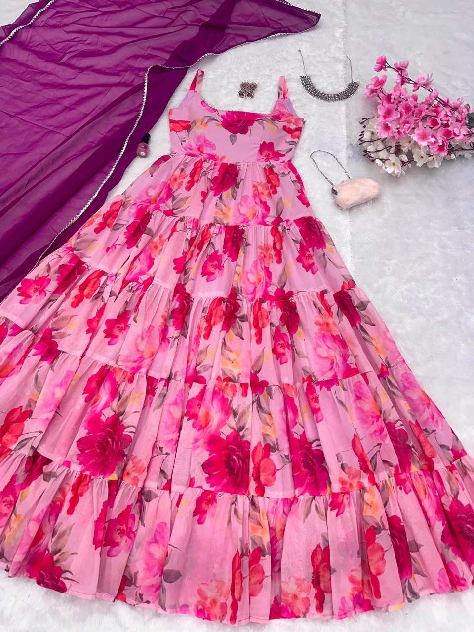 Ynf Georgette KESH154 224 Gowns Wholesale Printed Gowns Anarkali Gown Long Gowns Manufacturer