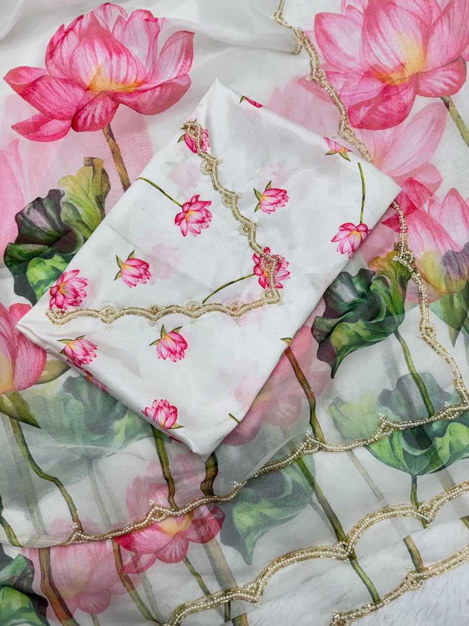 YNF ORGANZA KESH162 VRT85 SAREES WHOLESALE READY TO WEAR ORGANZA PRINTED PRE DRAPED HAND WORK WHITE CUT WORK SAREES MANUFACTURER