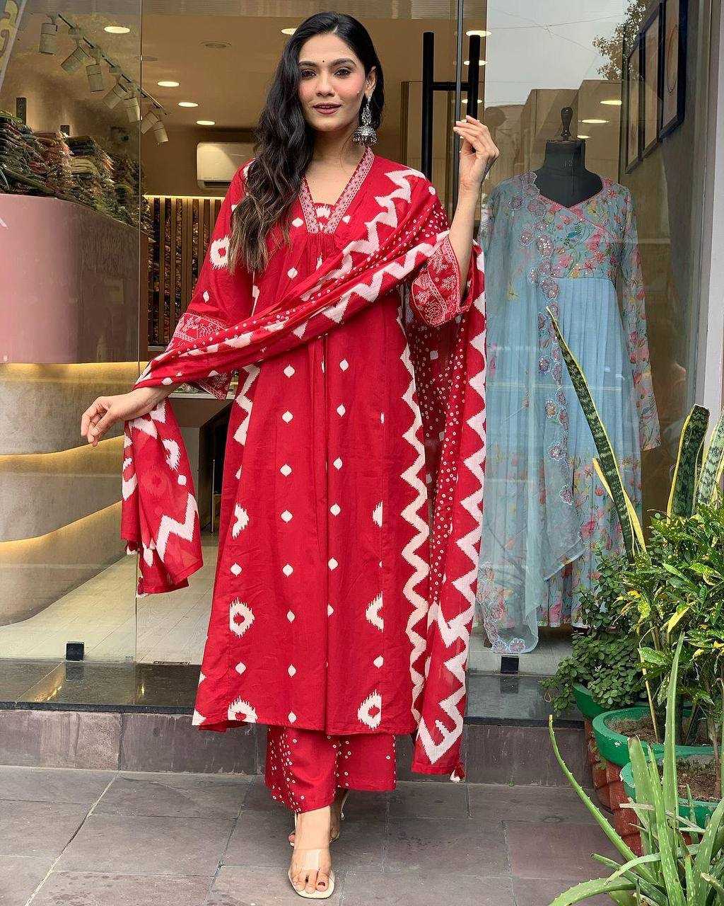YNF COTTON KESH211 LDY100 SUITS & DRESSES WHOLESALE COTTON ANARKALI LADIES SUIT MANUFACTURER