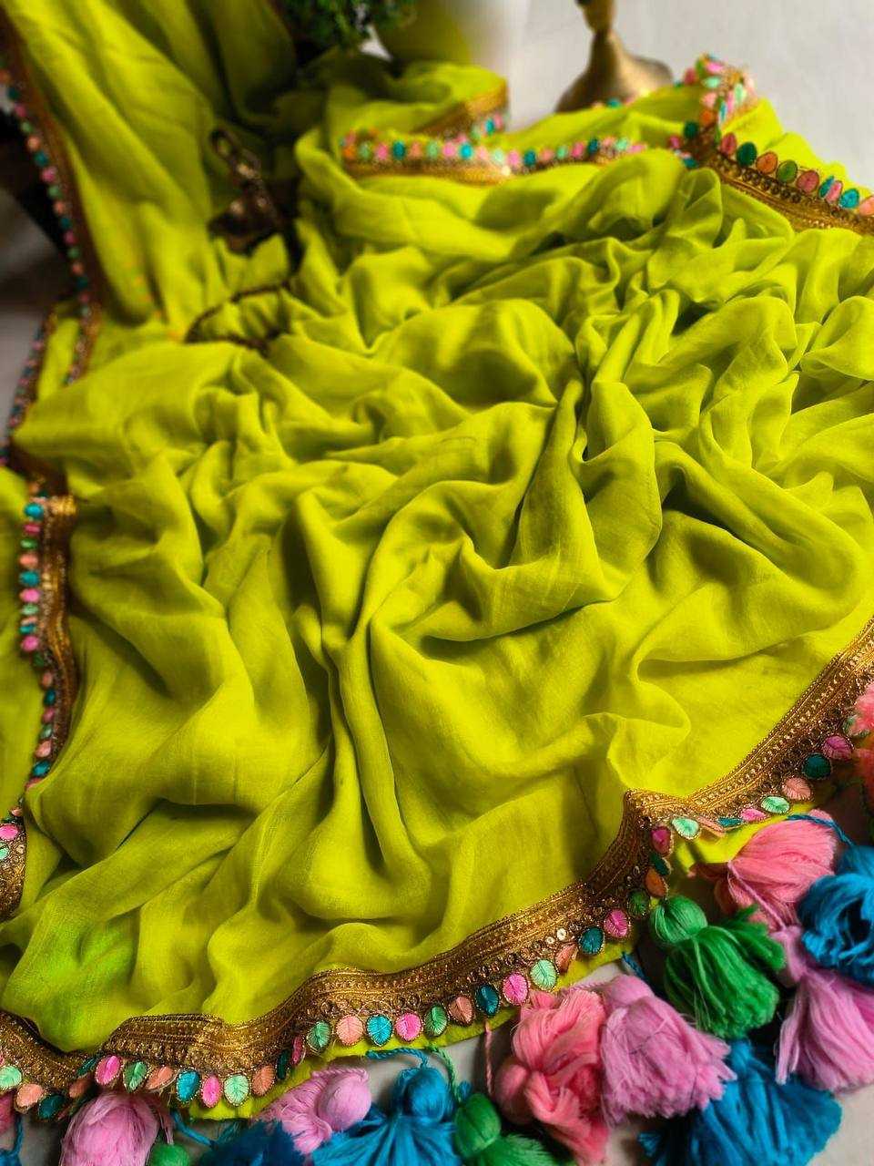 YNF HEAVY GEORGETTE RIN184 025 SAREES WHOLESALE GEORGETTE PLAIN LACE BORDER SAREES MANUFACTURER