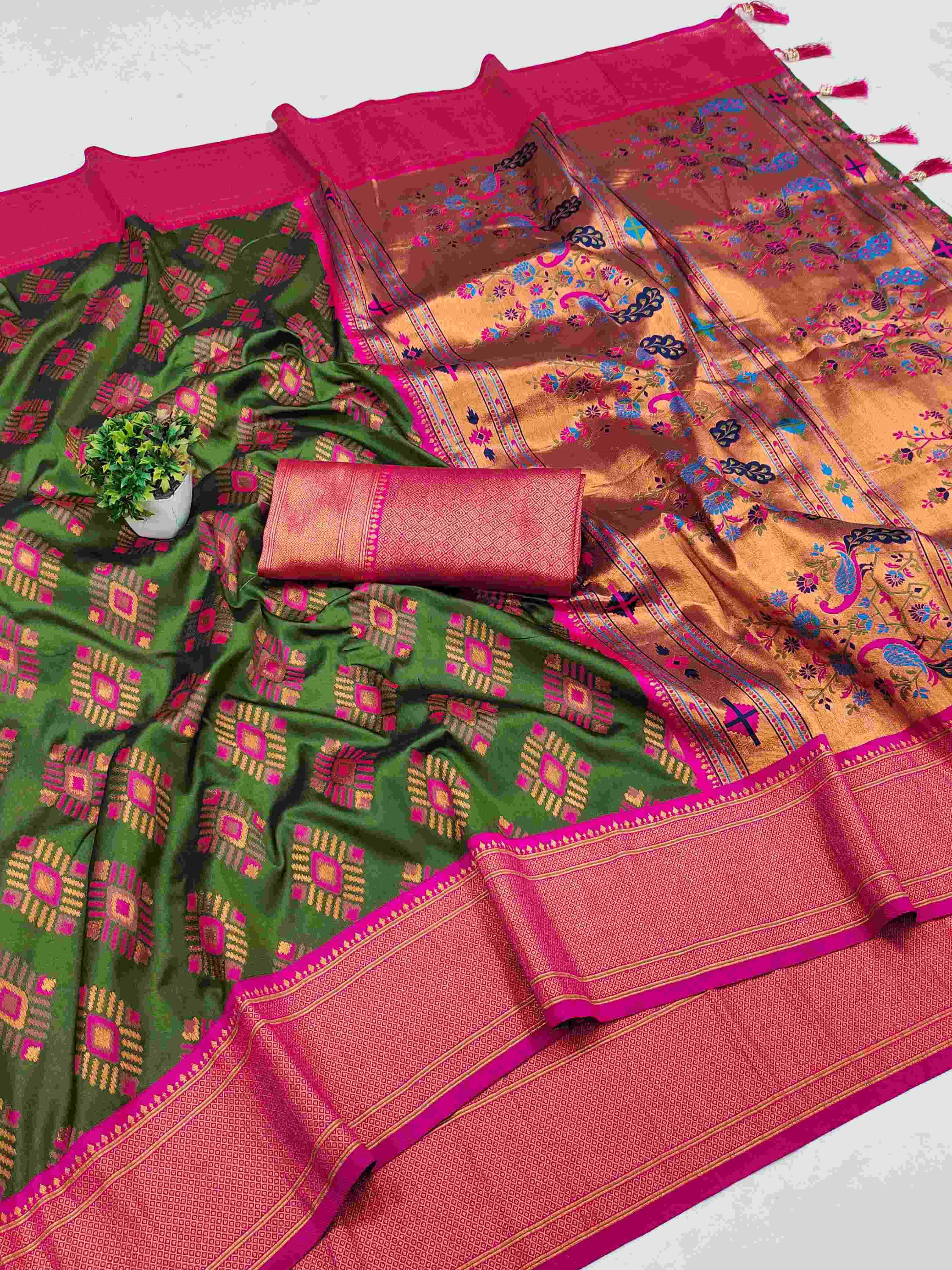 Ynf Paithani Silk RIN113 Samanta Paithani Silk Sarees Wholesale Paithani Sarees Soft Silk Sarees Traditional Silk Sarees Manufacturer