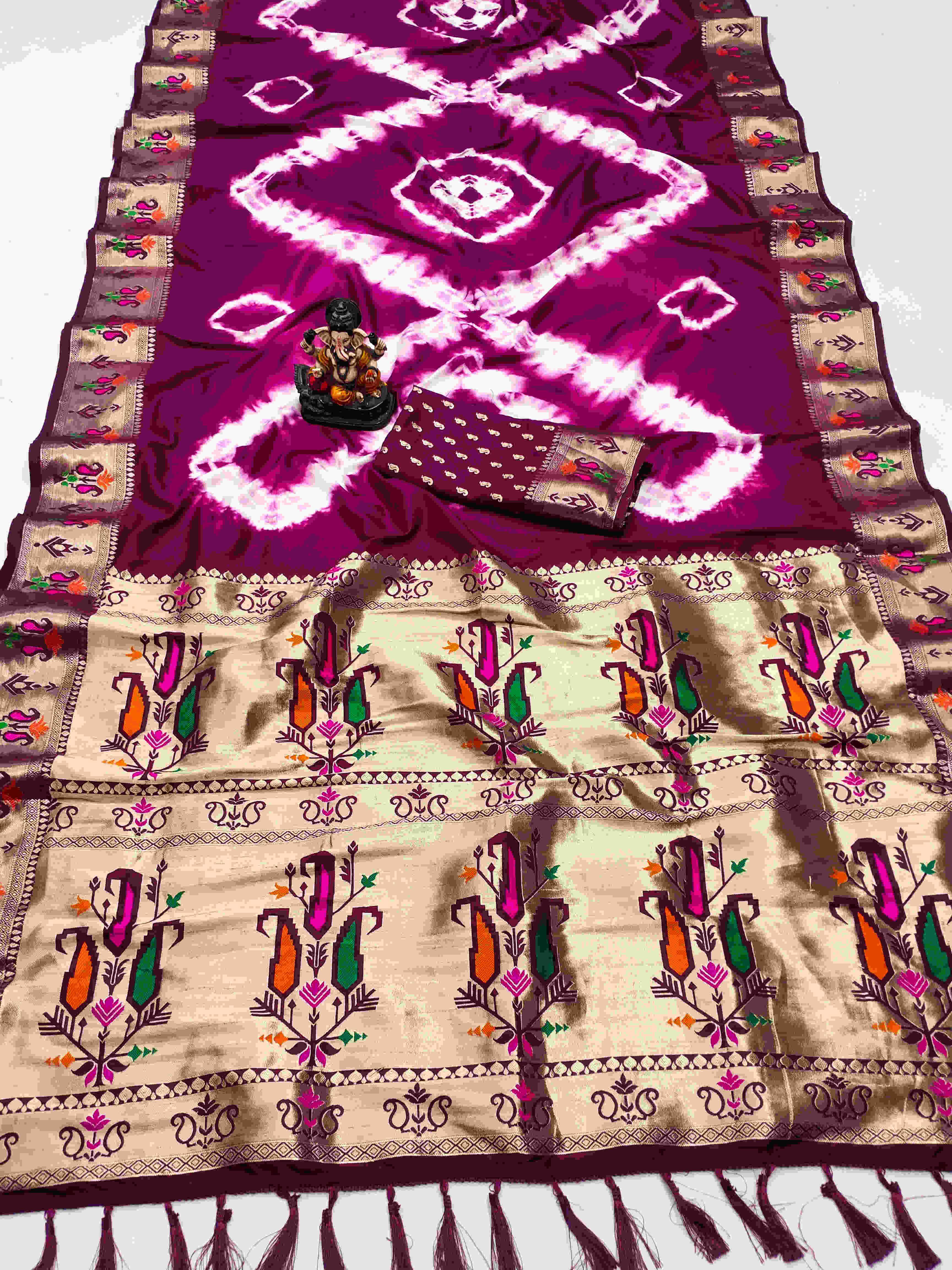 Ynf Paithani Silk RIN183 VATIKA Silk Sarees Wholesale Paithani Sarees Printed Silk Saree Zari Border Silk Sarees Manufacturer