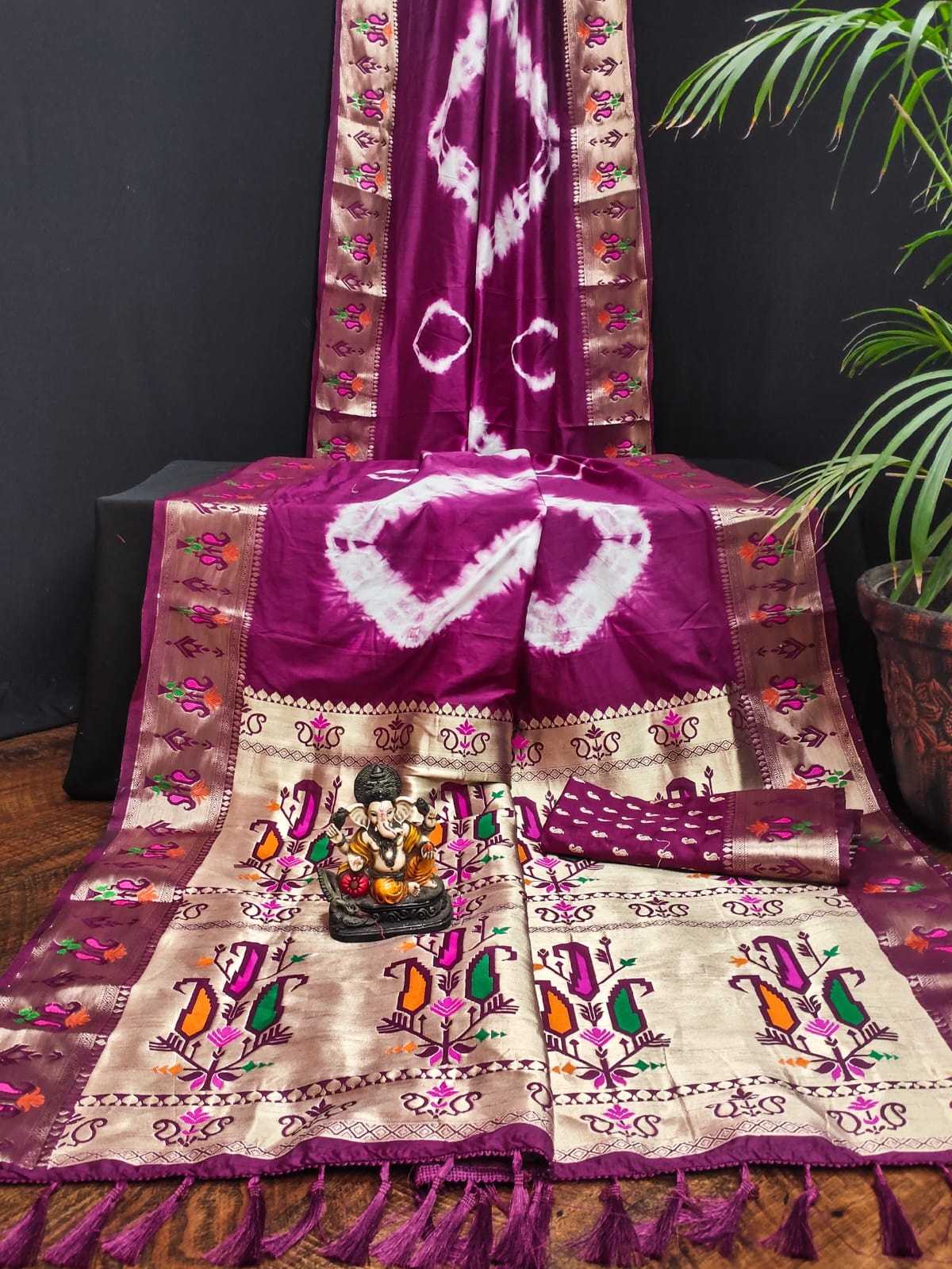 Ynf Paithani Silk RIN183 VATIKA Silk Sarees Wholesale Paithani Sarees Printed Silk Saree Zari Border Silk Sarees Manufacturer