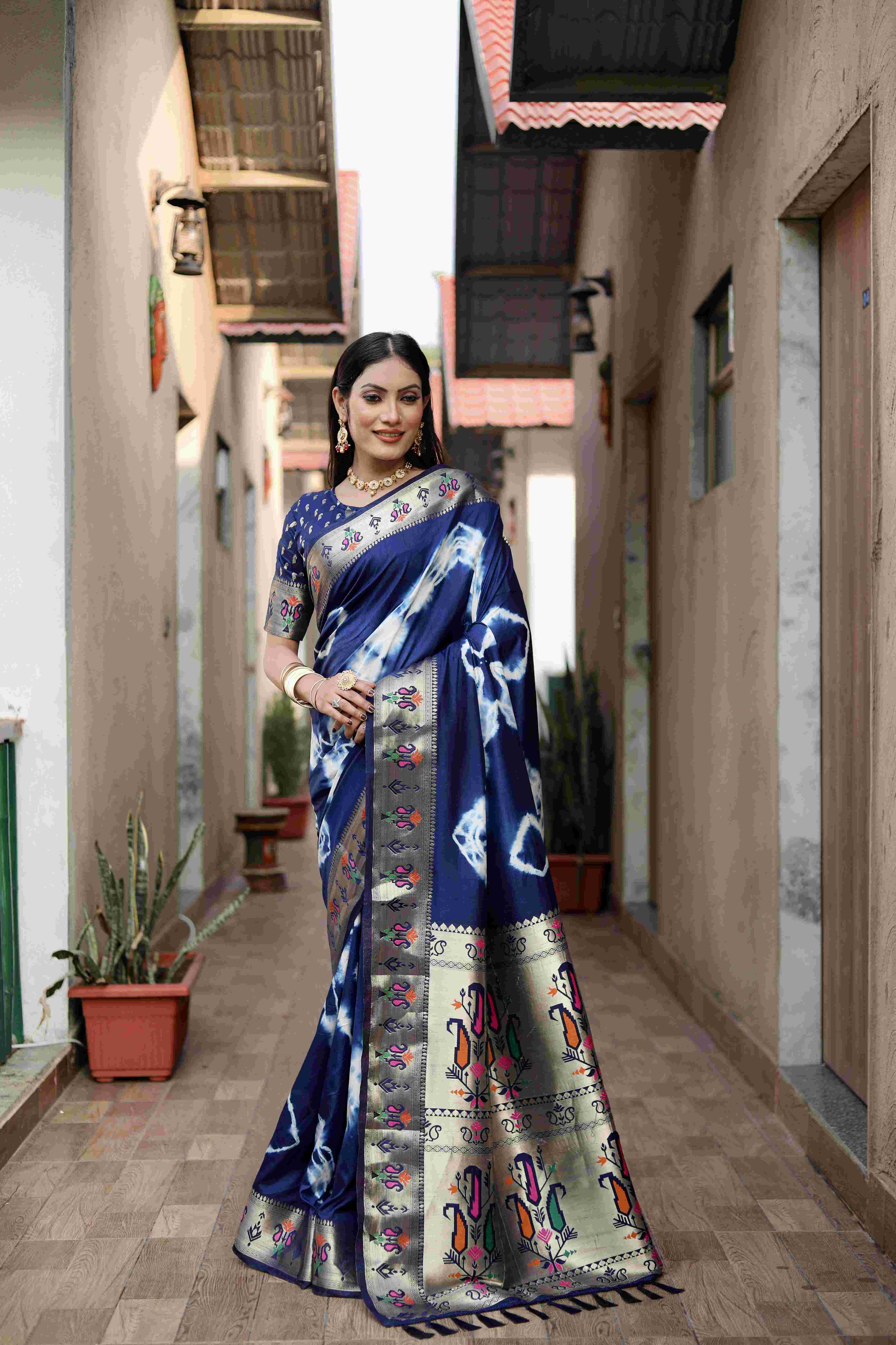 Ynf Paithani Silk RIN183 VATIKA Silk Sarees Wholesale Paithani Sarees Printed Silk Saree Zari Border Silk Sarees Manufacturer