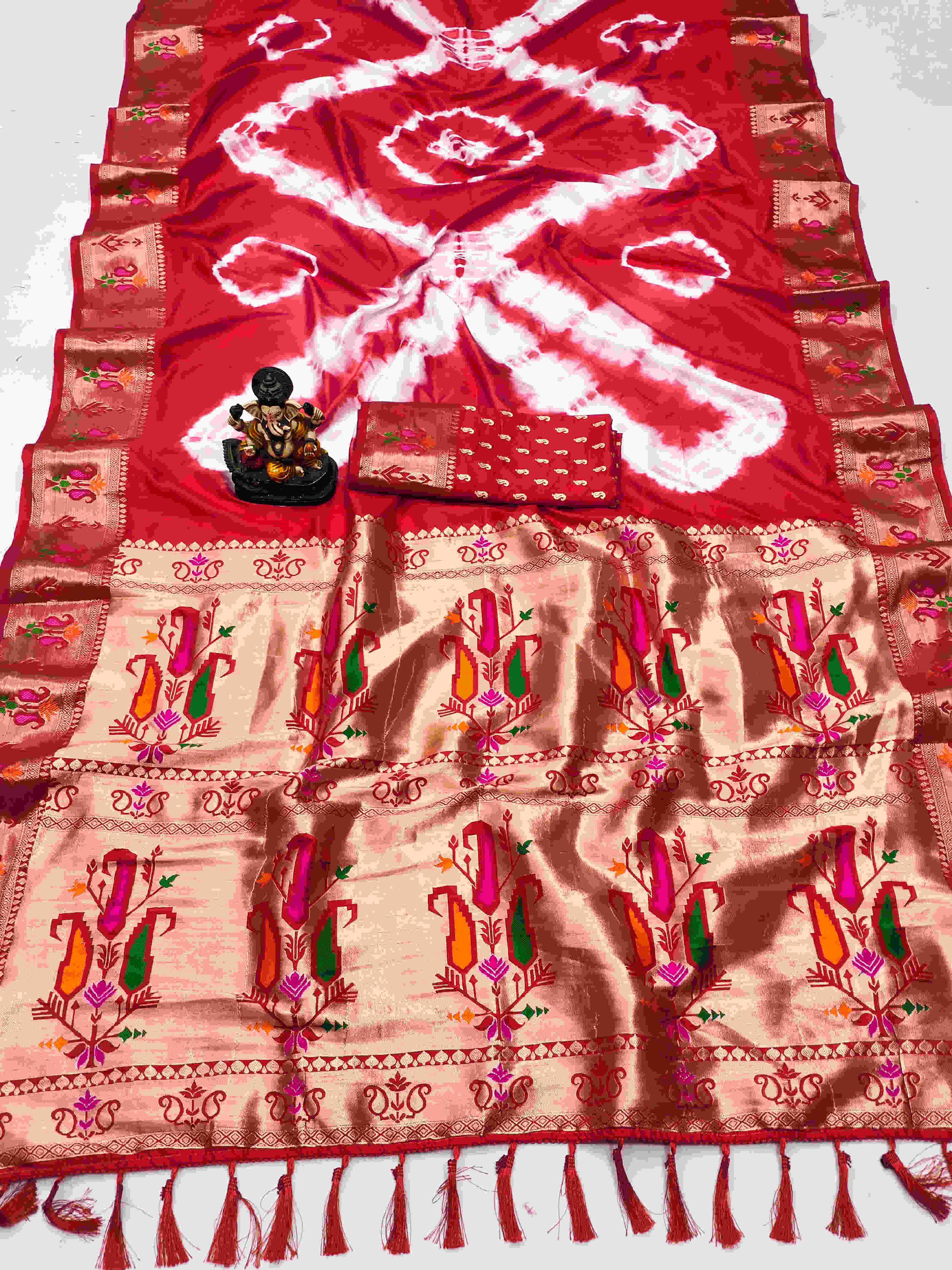 Ynf Paithani Silk RIN183 VATIKA Silk Sarees Wholesale Paithani Sarees Printed Silk Saree Zari Border Silk Sarees Manufacturer