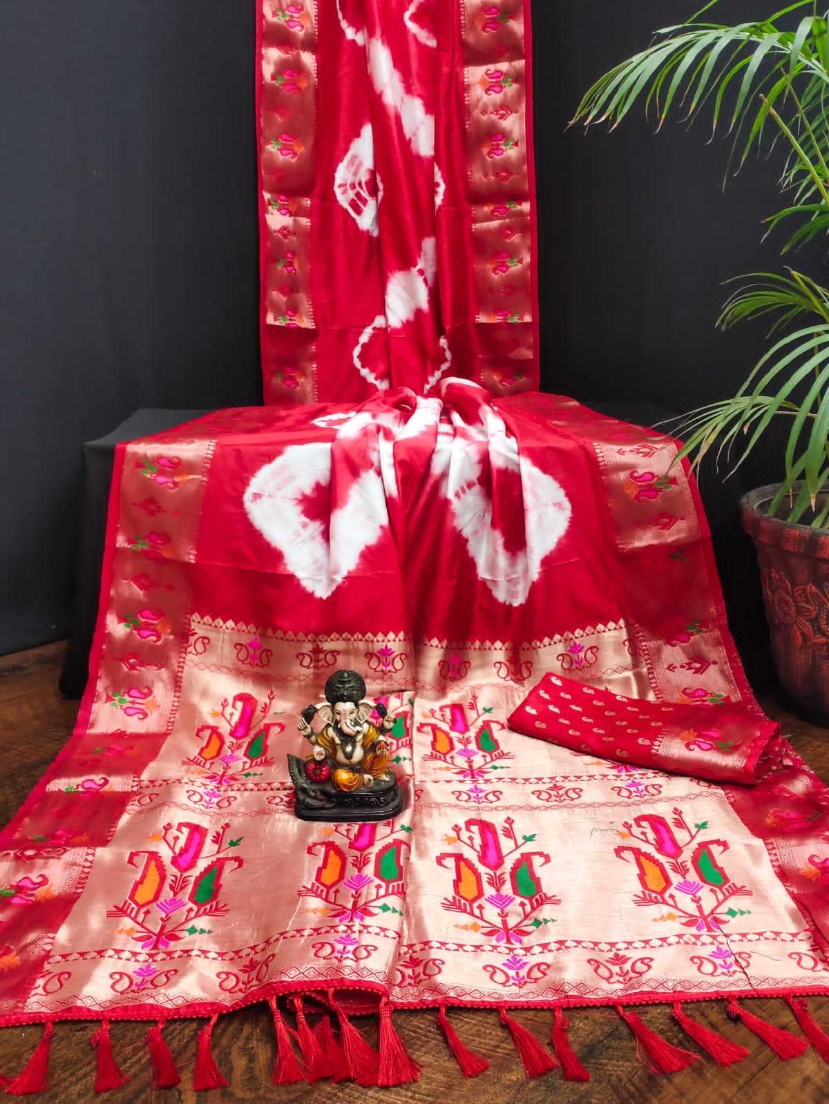 Ynf Paithani Silk RIN183 VATIKA Silk Sarees Wholesale Paithani Sarees Printed Silk Saree Zari Border Silk Sarees Manufacturer