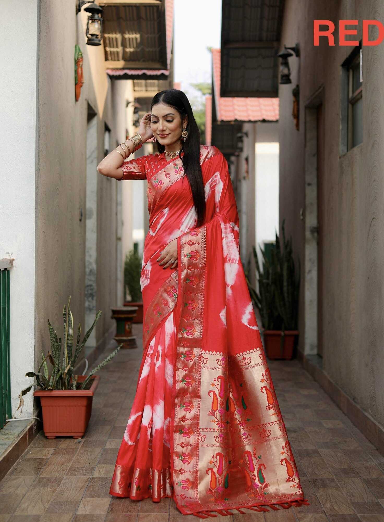 Ynf Paithani Silk RIN183 VATIKA Silk Sarees Wholesale Paithani Sarees Printed Silk Saree Zari Border Silk Sarees Manufacturer