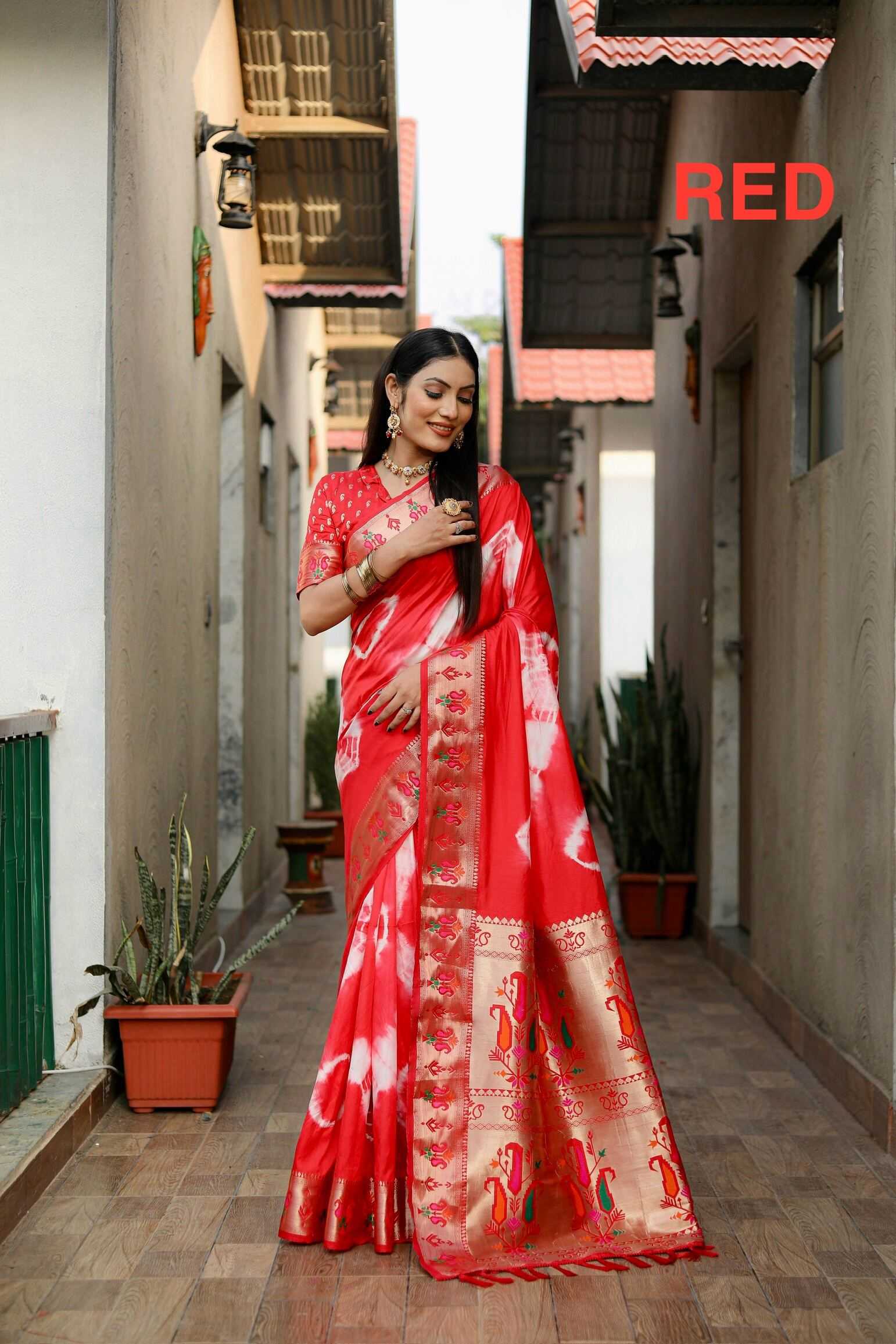 Ynf Paithani Silk RIN183 VATIKA Silk Sarees Wholesale Paithani Sarees Printed Silk Saree Zari Border Silk Sarees Manufacturer