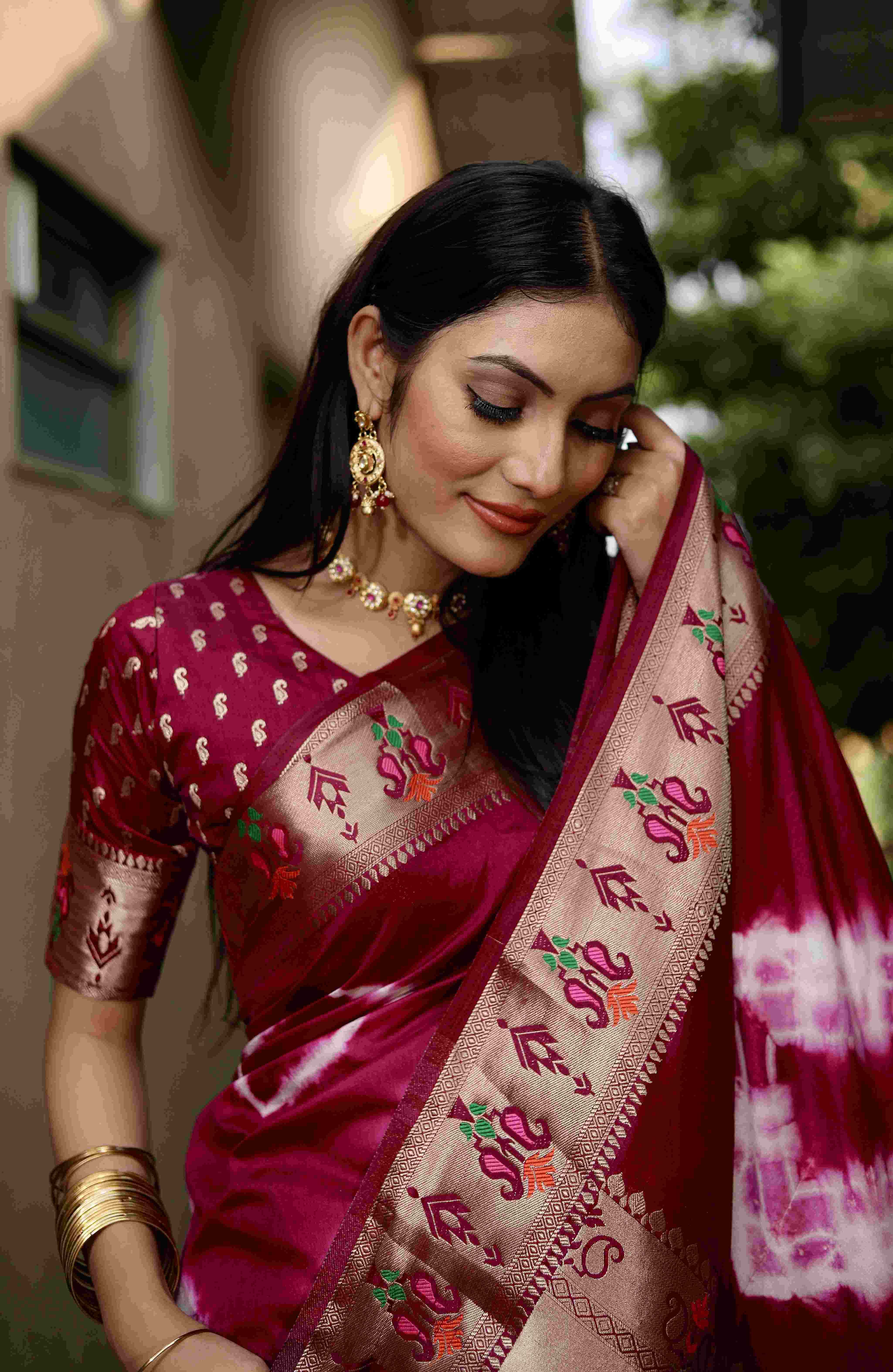 Ynf Paithani Silk RIN183 VATIKA Silk Sarees Wholesale Paithani Sarees Printed Silk Saree Zari Border Silk Sarees Manufacturer