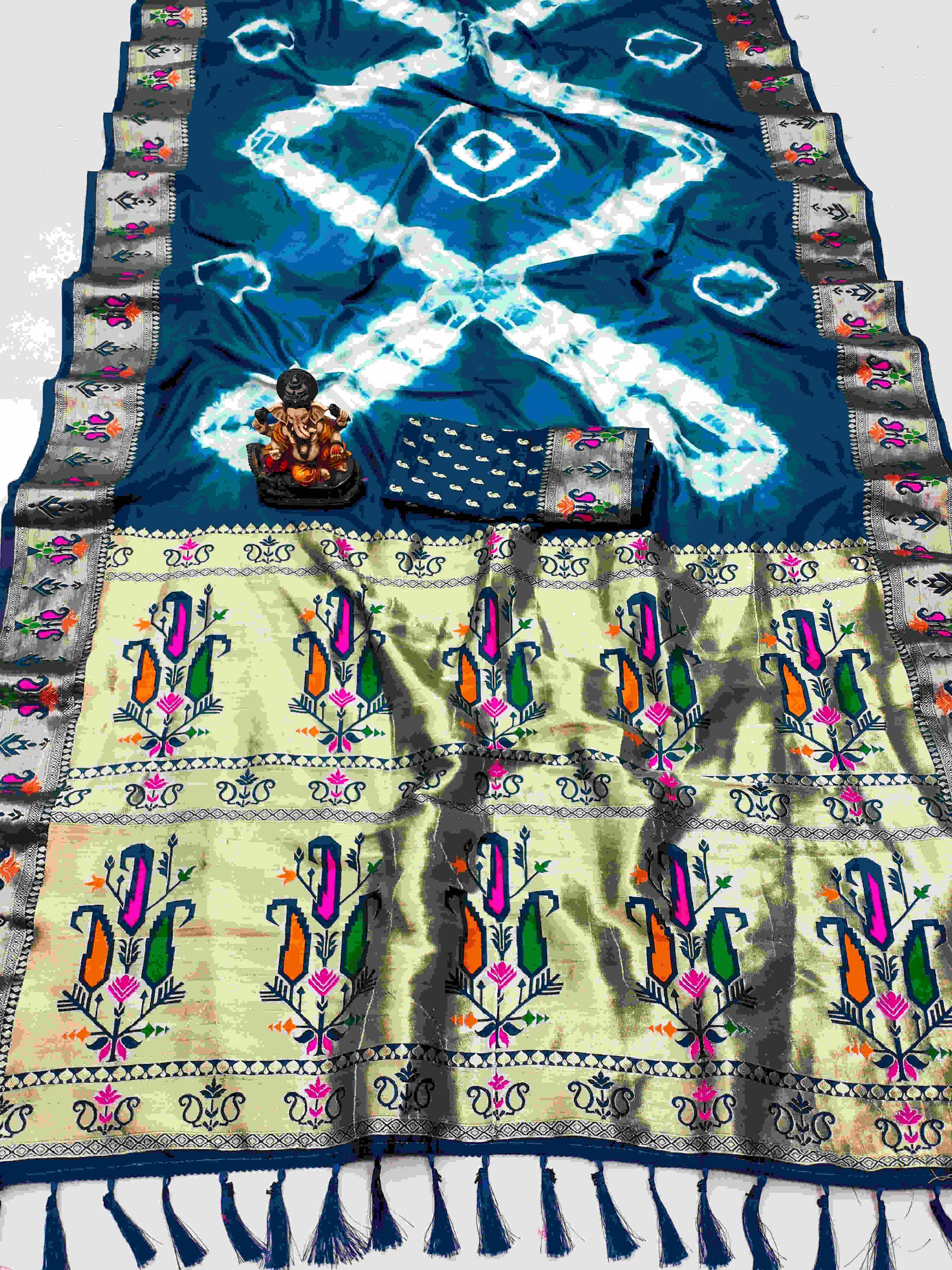Ynf Paithani Silk RIN183 VATIKA Silk Sarees Wholesale Paithani Sarees Printed Silk Saree Zari Border Silk Sarees Manufacturer