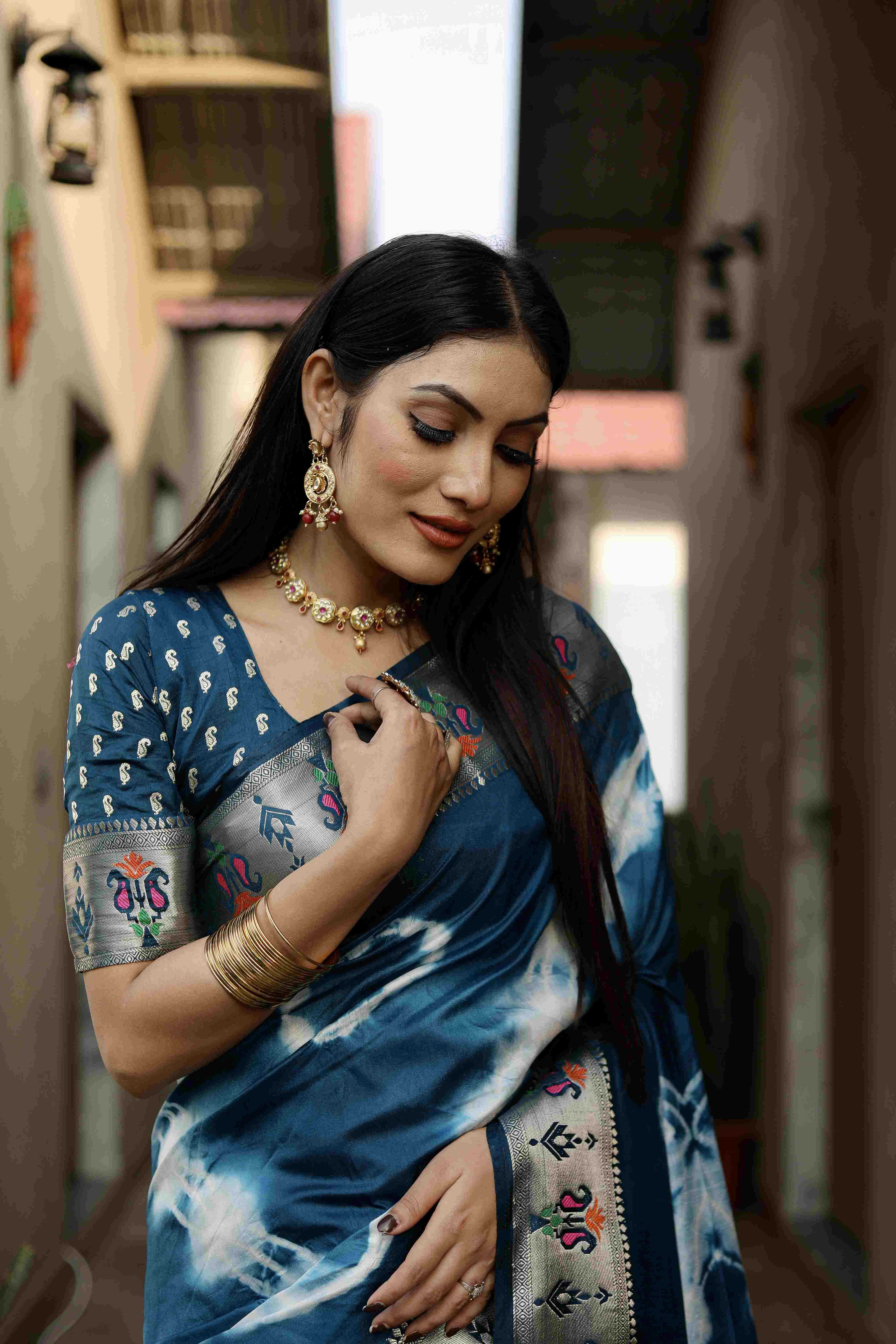 Ynf Paithani Silk RIN183 VATIKA Silk Sarees Wholesale Paithani Sarees Printed Silk Saree Zari Border Silk Sarees Manufacturer