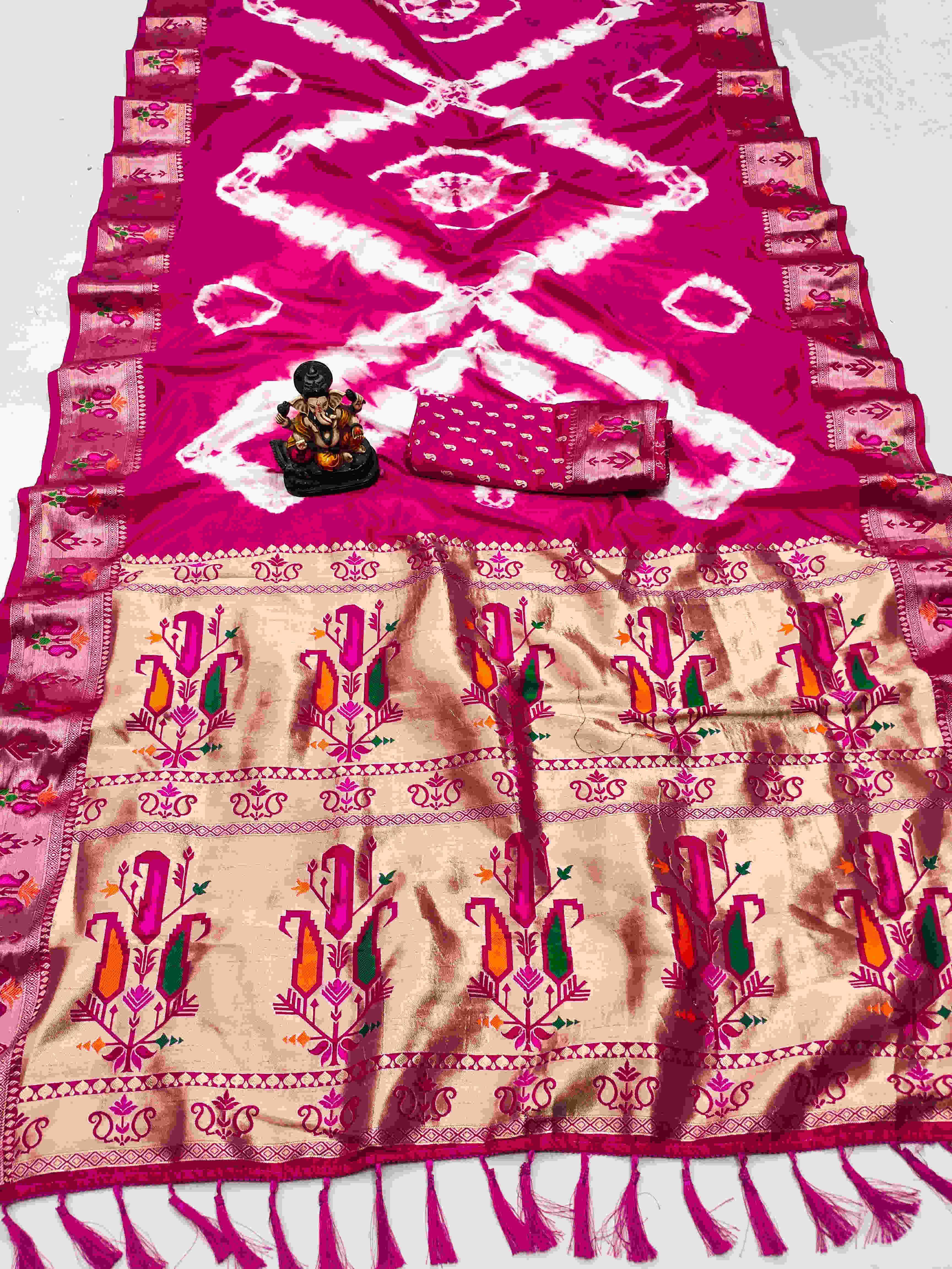 Ynf Paithani Silk RIN183 VATIKA Silk Sarees Wholesale Paithani Sarees Printed Silk Saree Zari Border Silk Sarees Manufacturer