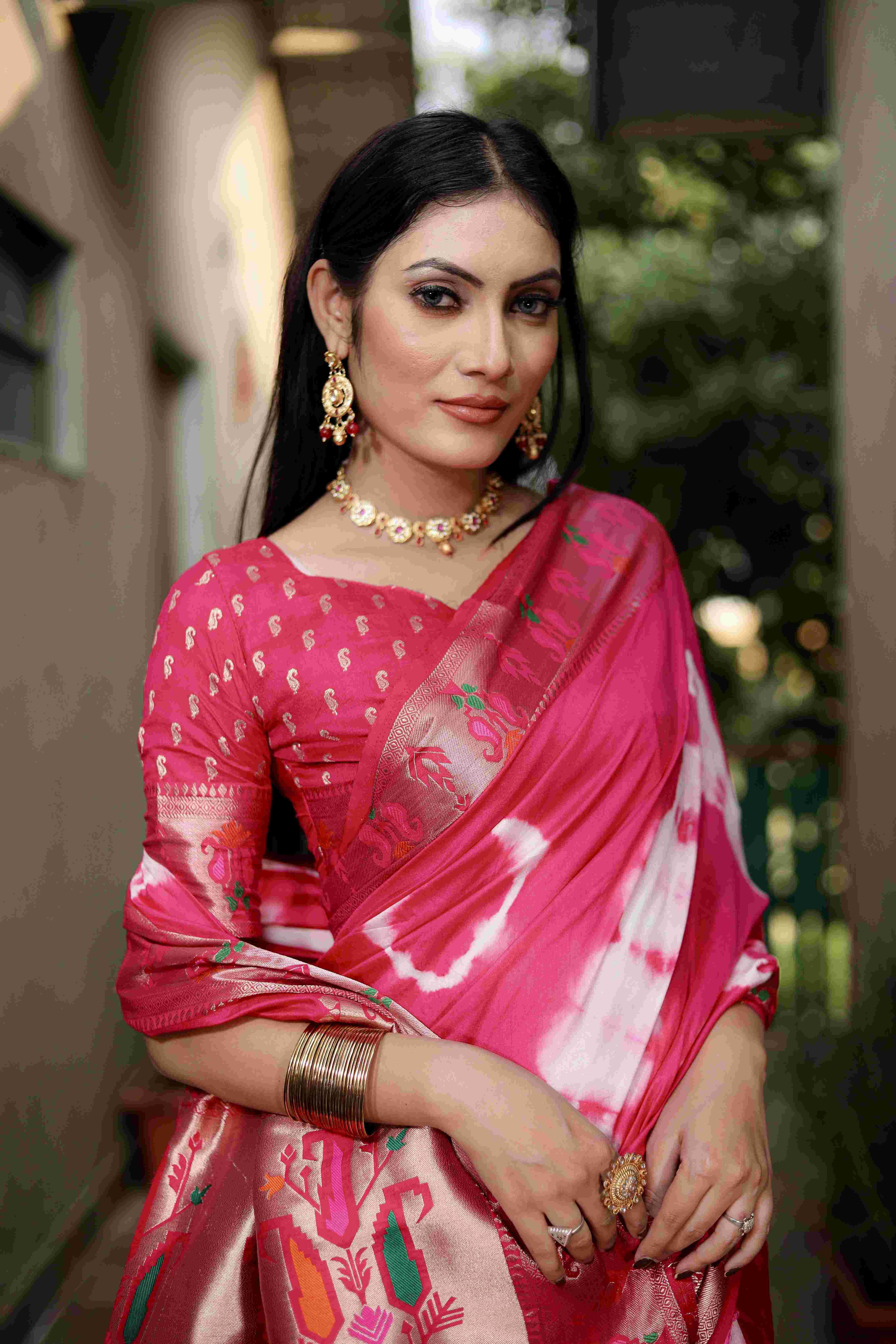 Ynf Paithani Silk RIN183 VATIKA Silk Sarees Wholesale Paithani Sarees Printed Silk Saree Zari Border Silk Sarees Manufacturer