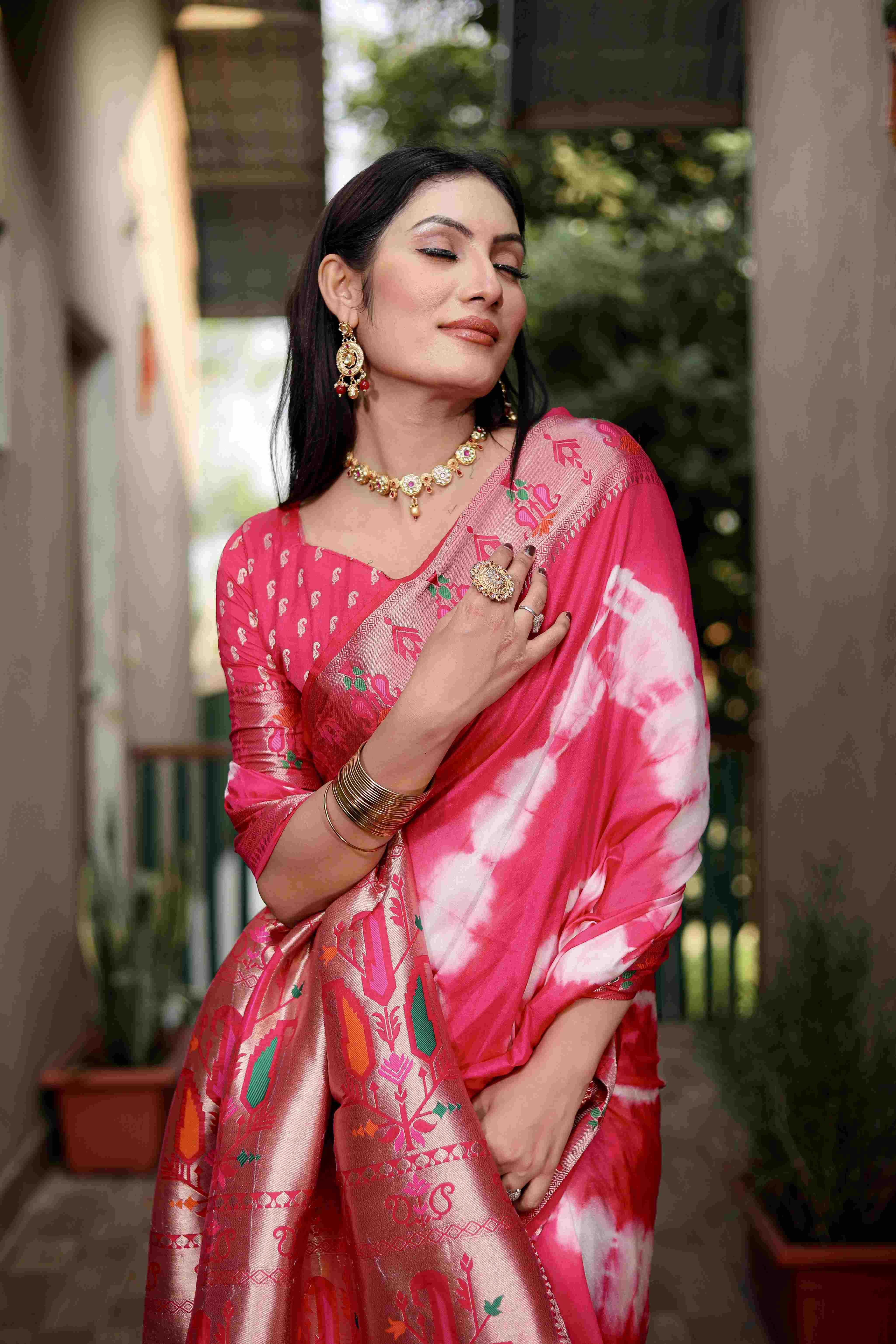 Ynf Paithani Silk RIN183 VATIKA Silk Sarees Wholesale Paithani Sarees Printed Silk Saree Zari Border Silk Sarees Manufacturer