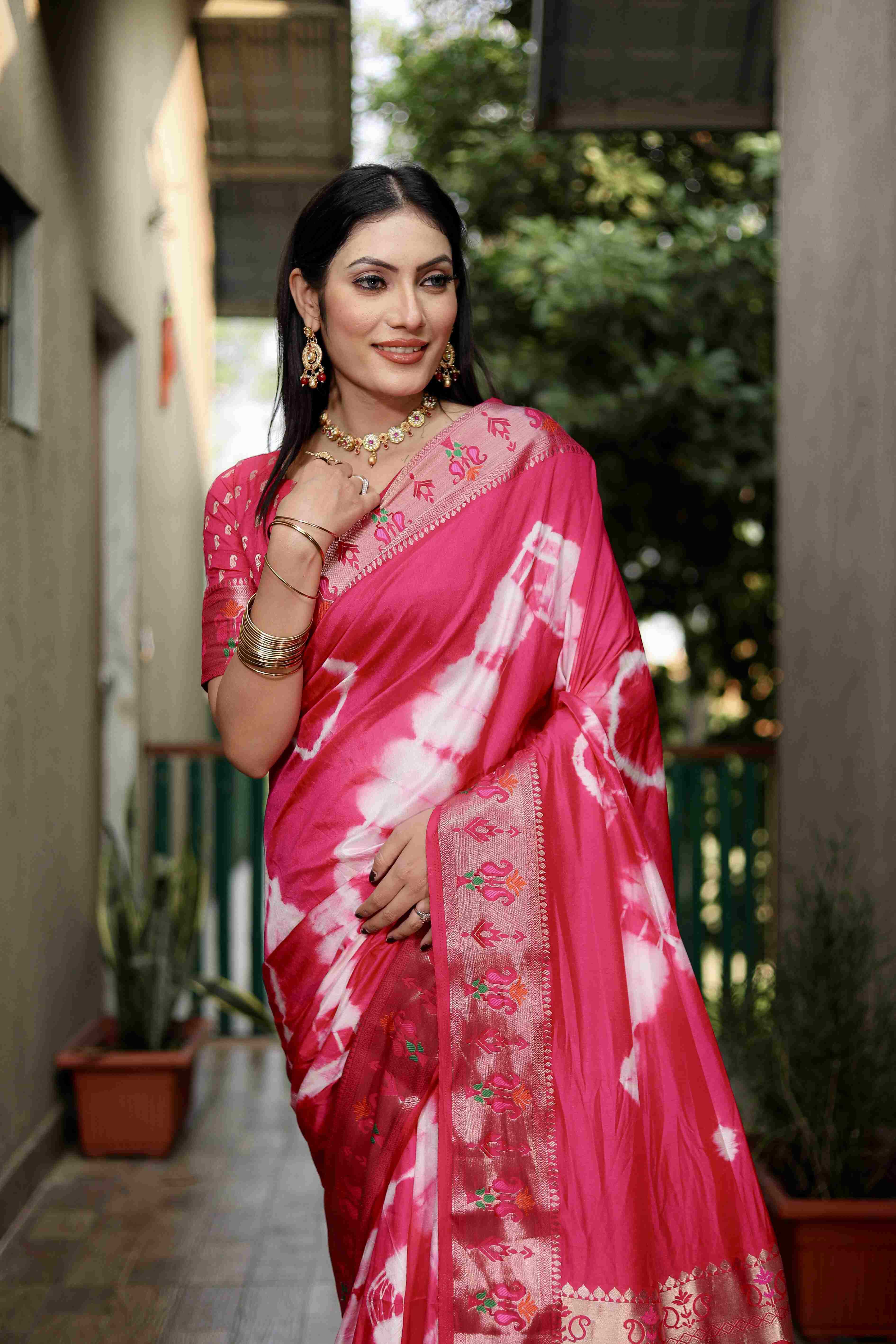 Ynf Paithani Silk RIN183 VATIKA Silk Sarees Wholesale Paithani Sarees Printed Silk Saree Zari Border Silk Sarees Manufacturer