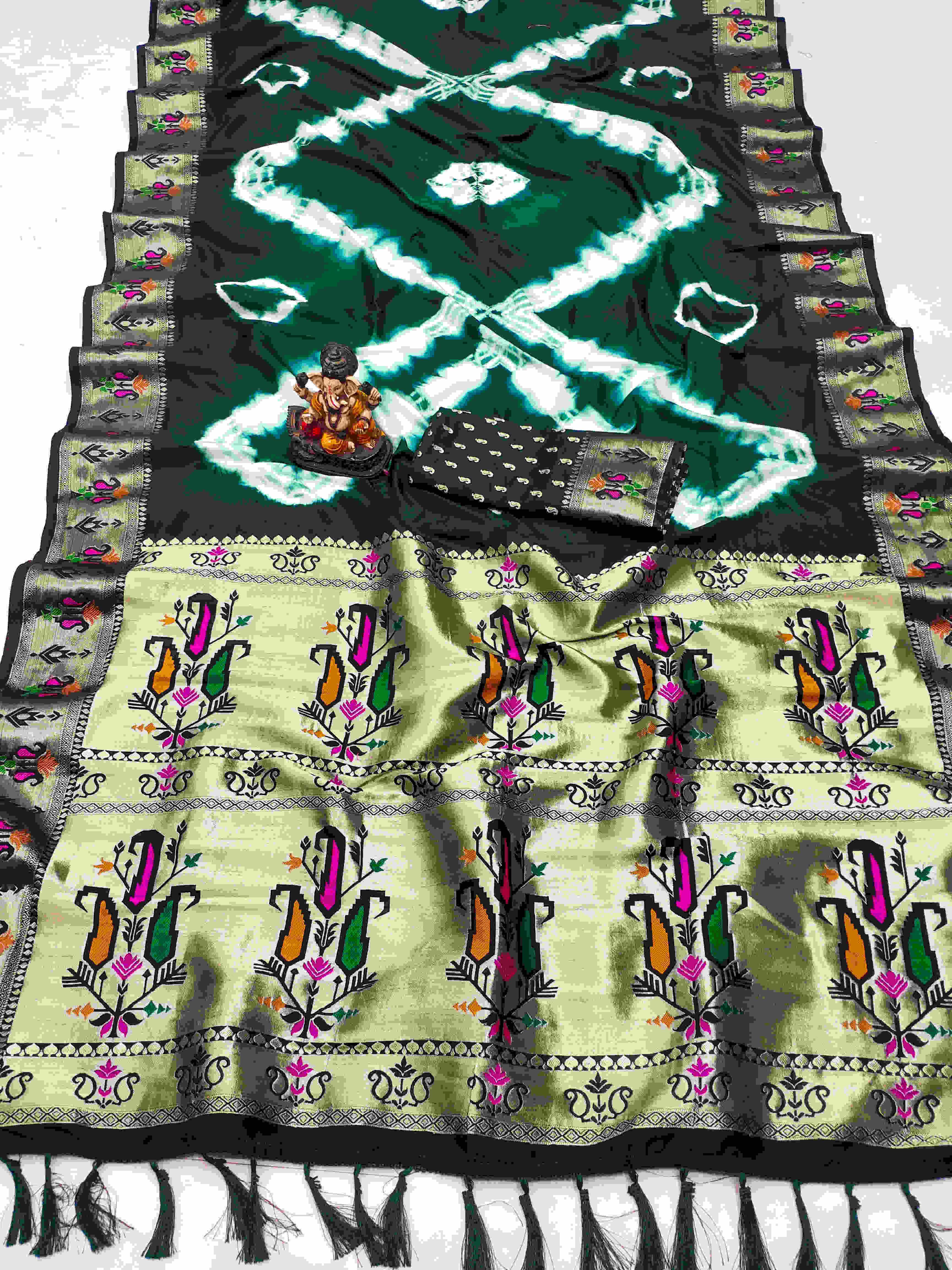 Ynf Paithani Silk RIN183 VATIKA Silk Sarees Wholesale Paithani Sarees Printed Silk Saree Zari Border Silk Sarees Manufacturer
