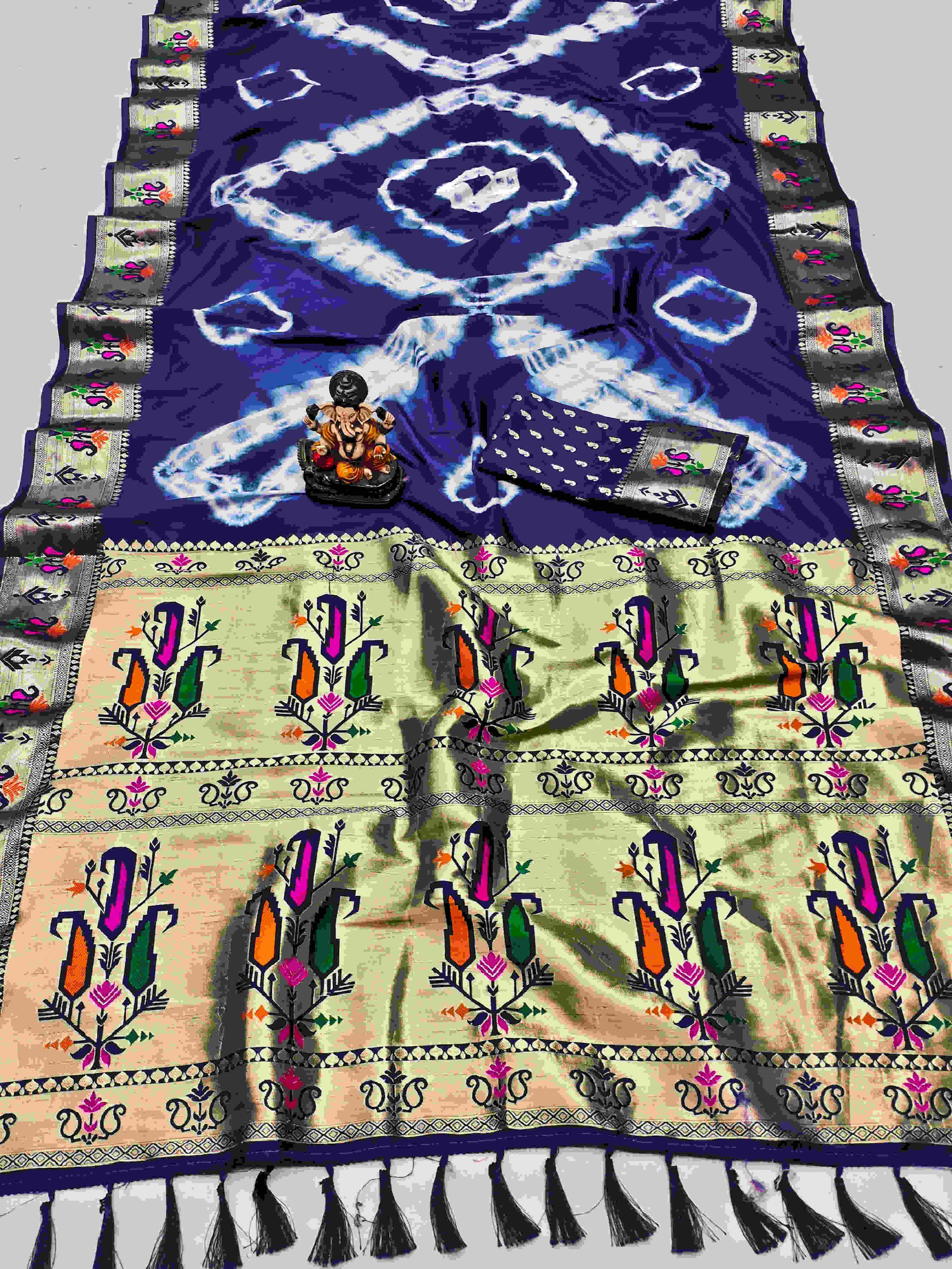 Ynf Paithani Silk RIN183 VATIKA Silk Sarees Wholesale Paithani Sarees Printed Silk Saree Zari Border Silk Sarees Manufacturer