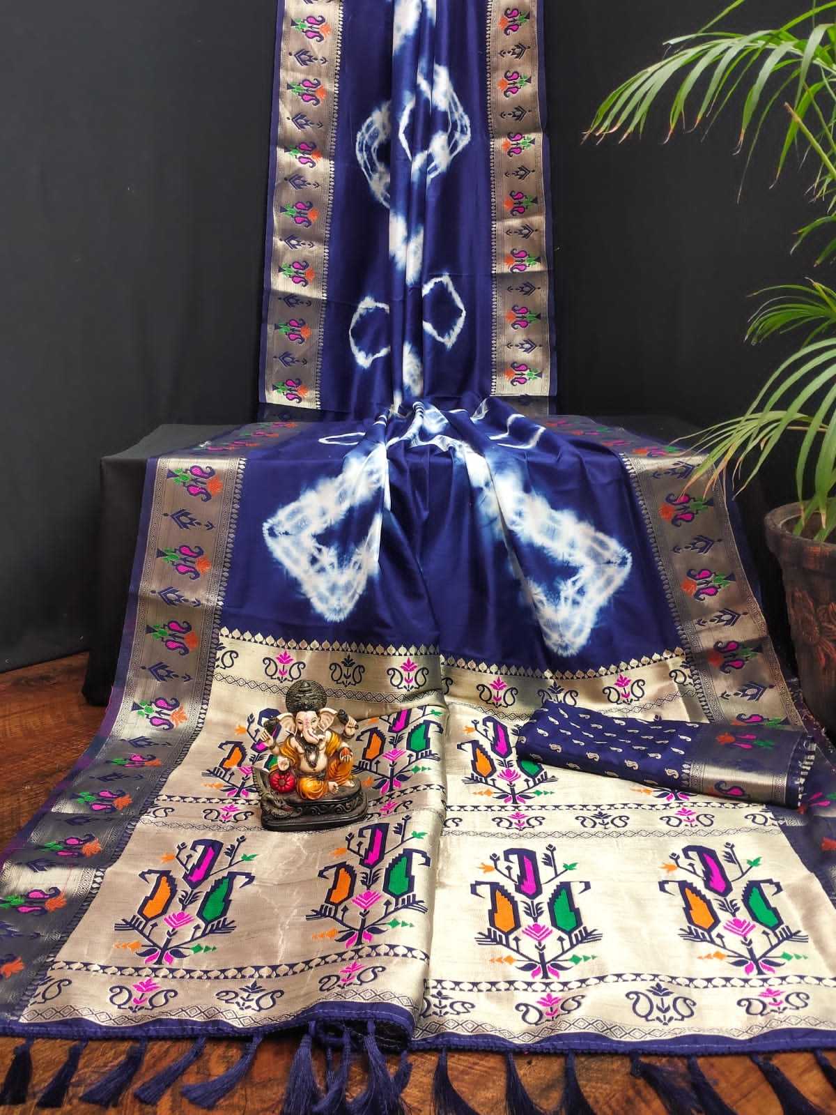 Ynf Paithani Silk RIN183 VATIKA Silk Sarees Wholesale Paithani Sarees Printed Silk Saree Zari Border Silk Sarees Manufacturer