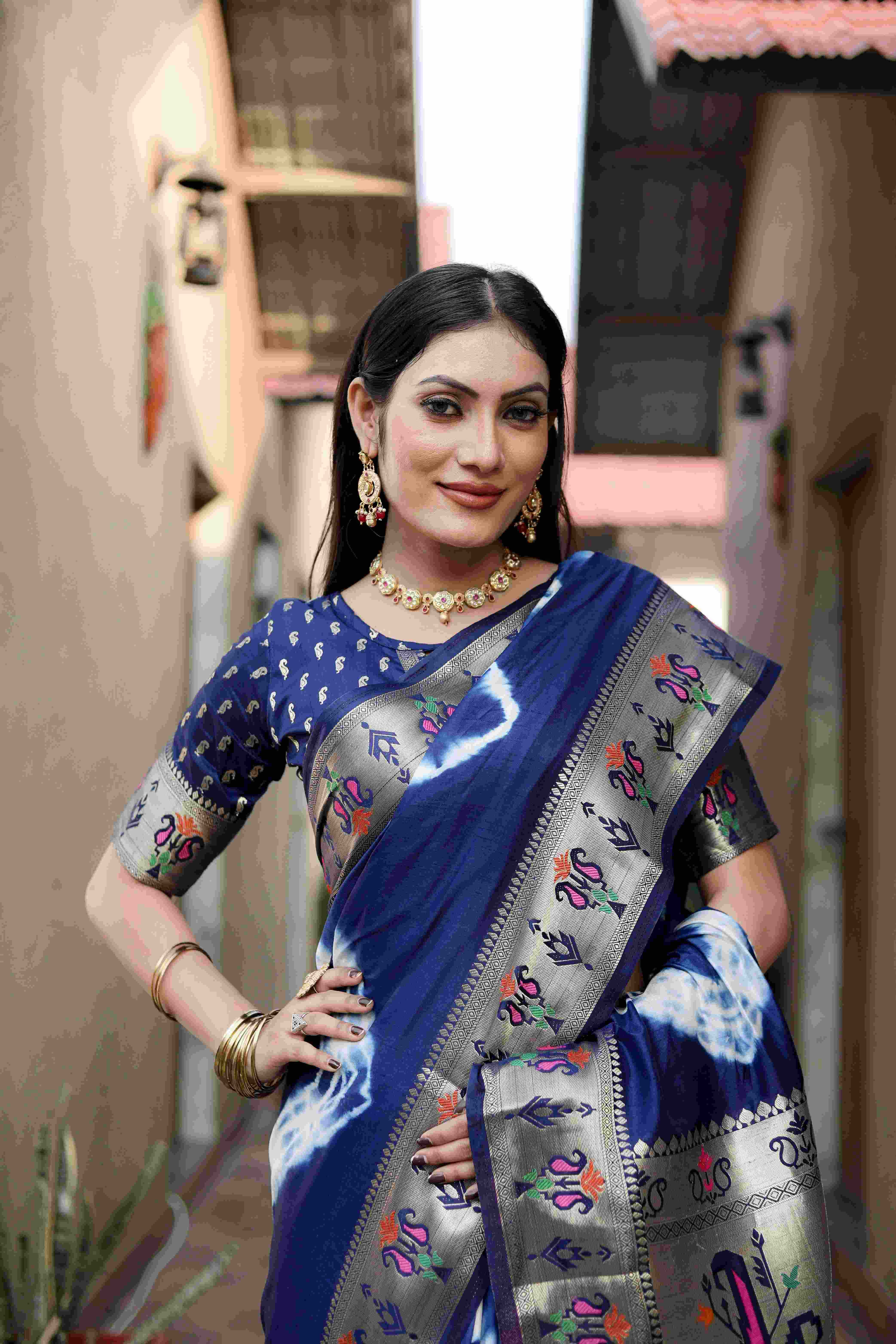 Ynf Paithani Silk RIN183 VATIKA Silk Sarees Wholesale Paithani Sarees Printed Silk Saree Zari Border Silk Sarees Manufacturer