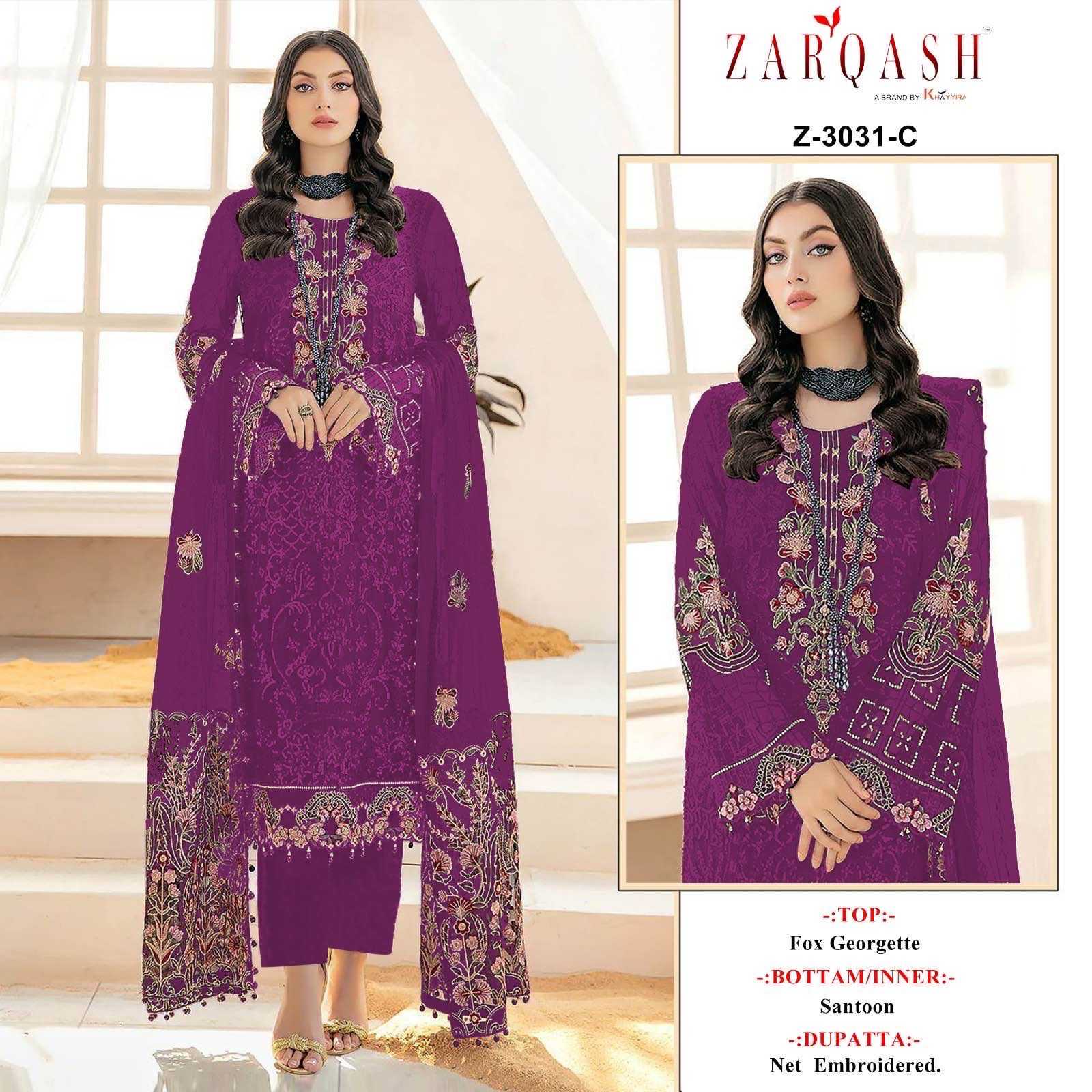Ynf Georgette KESH180 ZARQASH Z-3081B Suits & Dresses Islamic Clothing Festive Collections Wholesale Pakistani Suits Unstitched Suits Georgette Suit Manufacturer