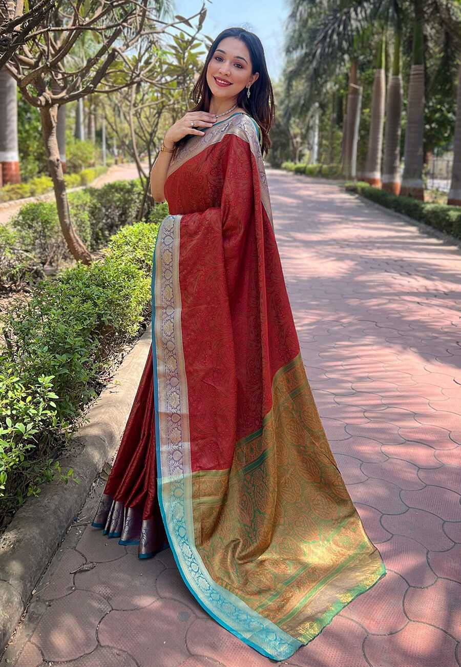 Ynf Silk RIN116 REW18 Silk Sarees Wholesale Brocade Sarees Designer Silk Sarees Zari Border Silk Sarees Manufacturer