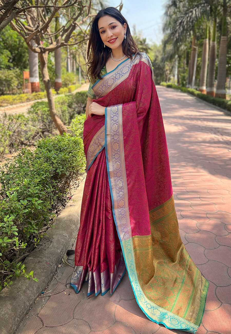 Ynf Silk RIN116 REW18 Silk Sarees Wholesale Brocade Sarees Designer Silk Sarees Zari Border Silk Sarees Manufacturer