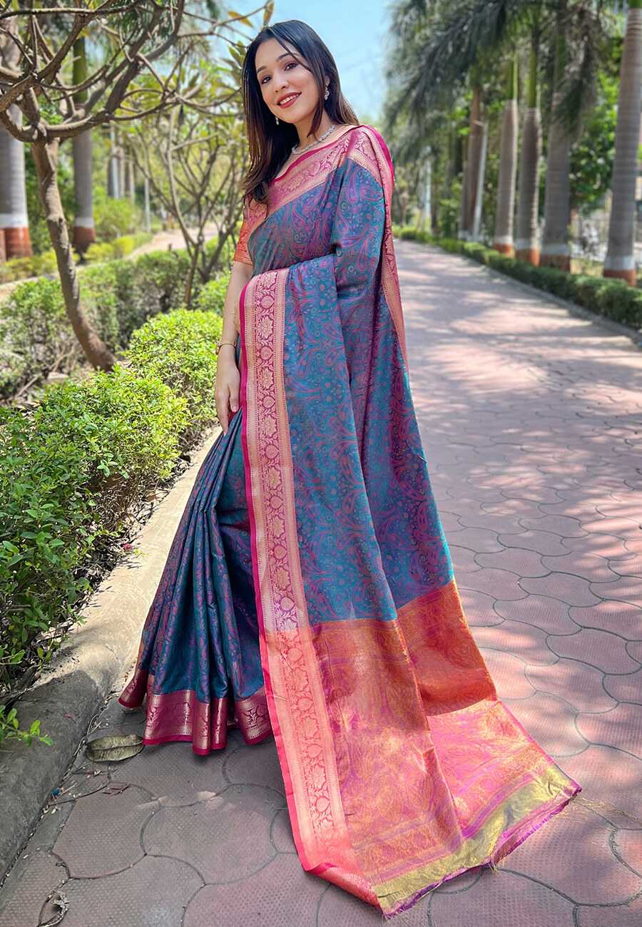 Ynf Silk RIN116 REW18 Silk Sarees Wholesale Brocade Sarees Designer Silk Sarees Zari Border Silk Sarees Manufacturer