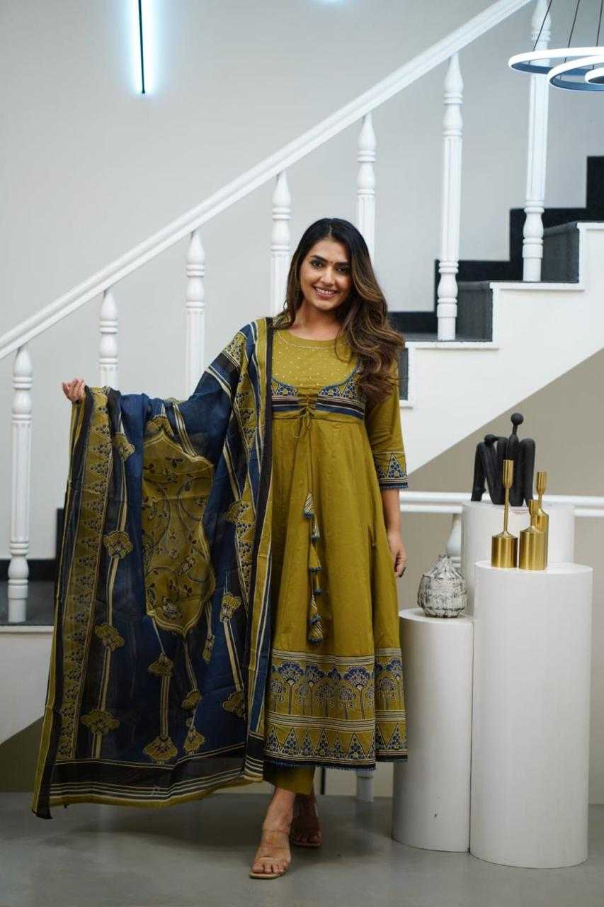 Ynf Cotton RIN190 A-Line 3PC Setwise Collections Wholesale Kurtis Catalogs Manufacturer