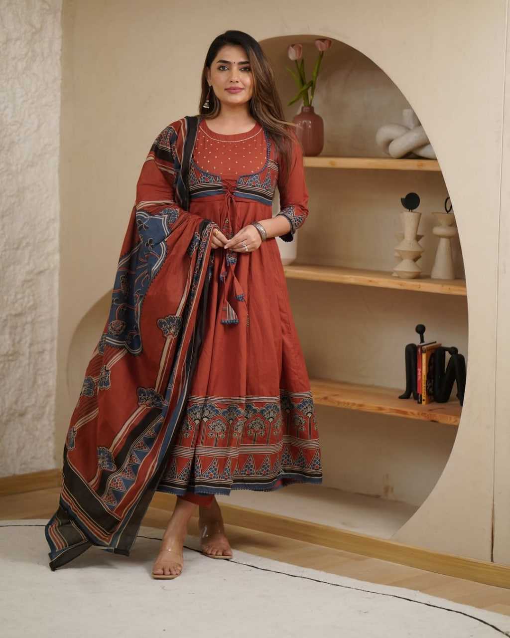 Ynf Cotton RIN190 A-Line 3PC Setwise Collections Wholesale Kurtis Catalogs Manufacturer