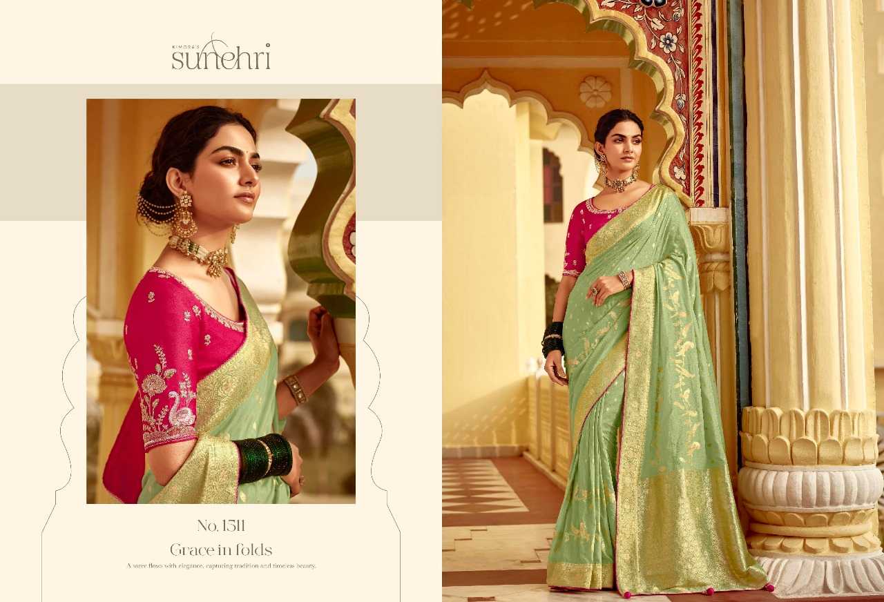 Ynf Fancy RIN184 KIMORA-SUNEHRI RANG MAHAL Sarees Wedding Collections Festive Collections Wholesale Designer Sarees Fancy Sarees Embroidered Sarees Manufacturer