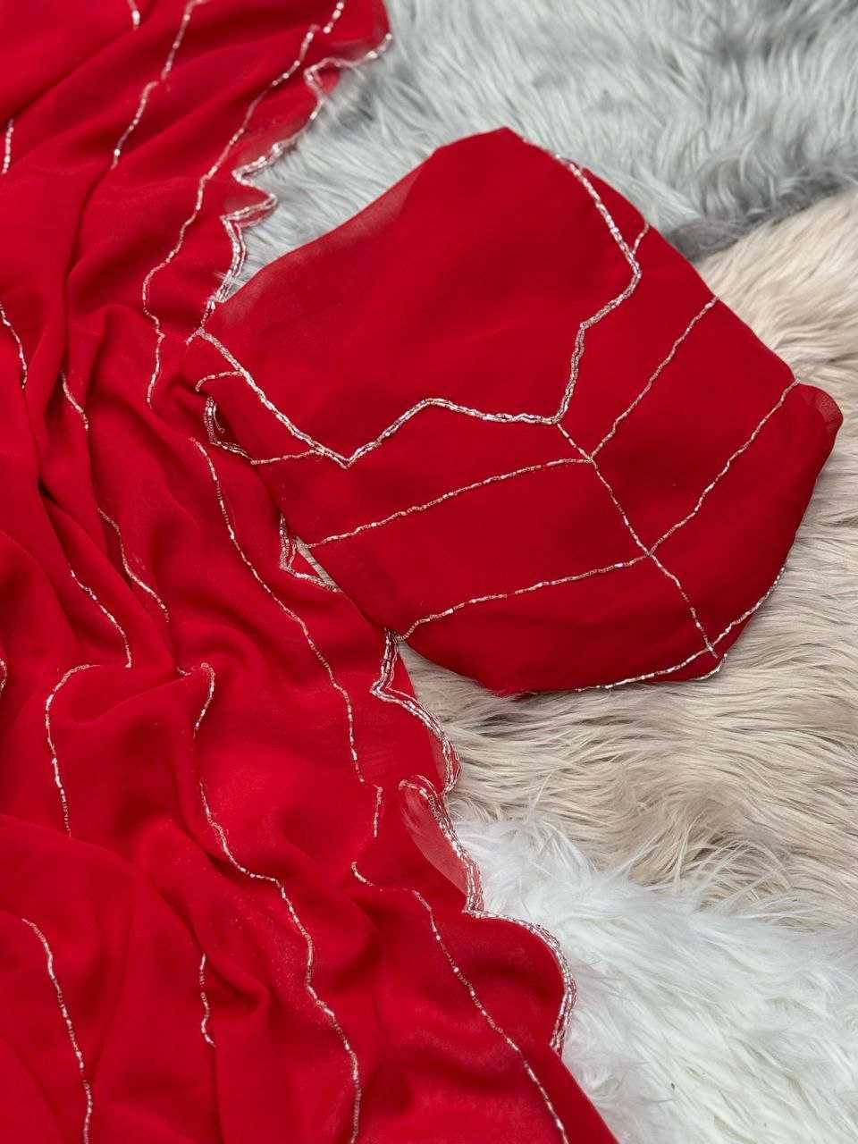 Ynf Georgette RIN206 572 Sarees Wholesale Leheriya Sarees Hand Work Sarees Cutwork Saree Manufacturer