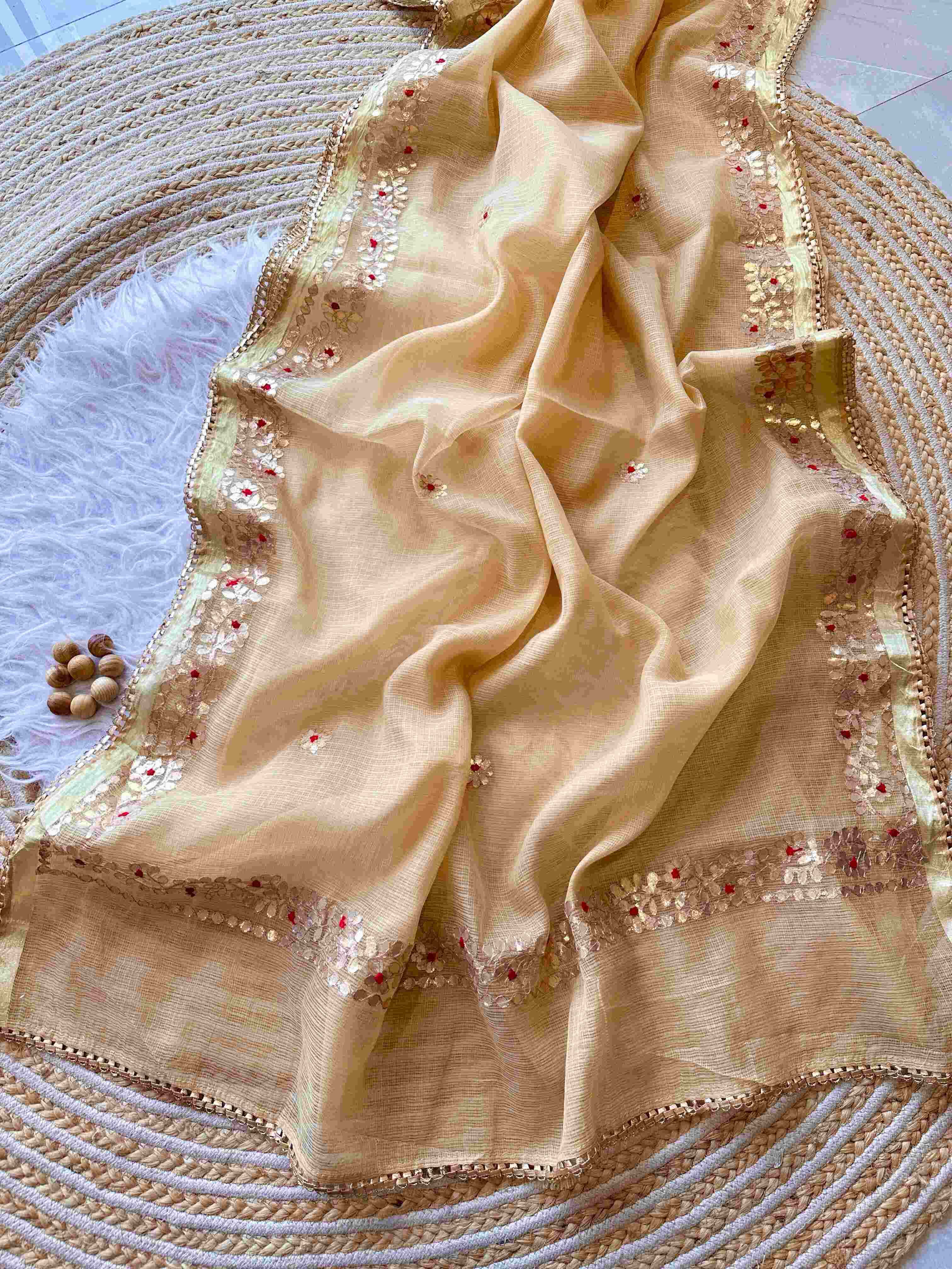 Ynf Kota Checks RIN185 JIVA Sarees Silk Sarees Wedding Collections Festive Collections Wholesale Kota Doria Sarees Gota Work Saree Cocktail Party Outfits Holi Collections Manufacturer