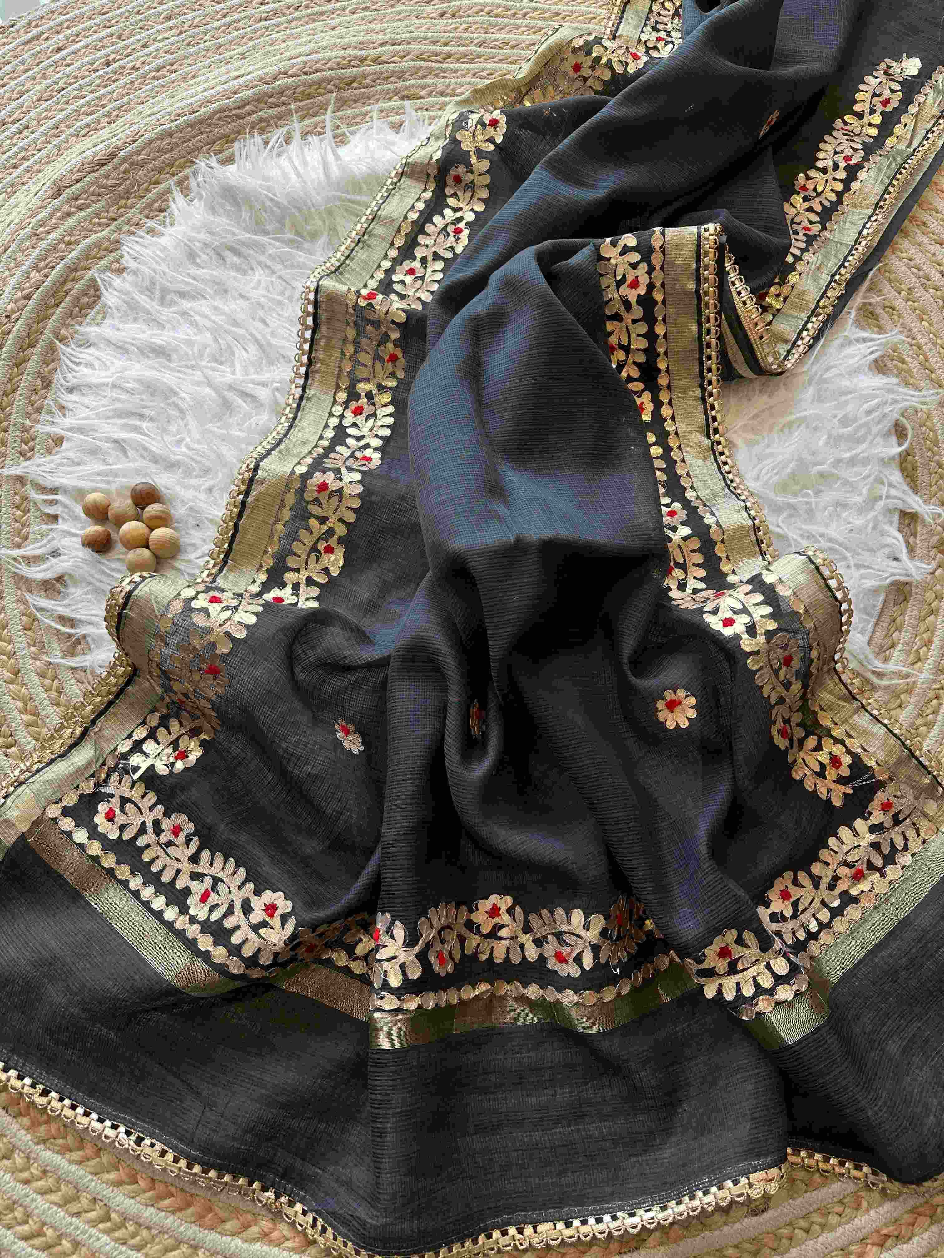 Ynf Kota Checks RIN185 JIVA Sarees Silk Sarees Wedding Collections Festive Collections Wholesale Kota Doria Sarees Gota Work Saree Cocktail Party Outfits Holi Collections Manufacturer