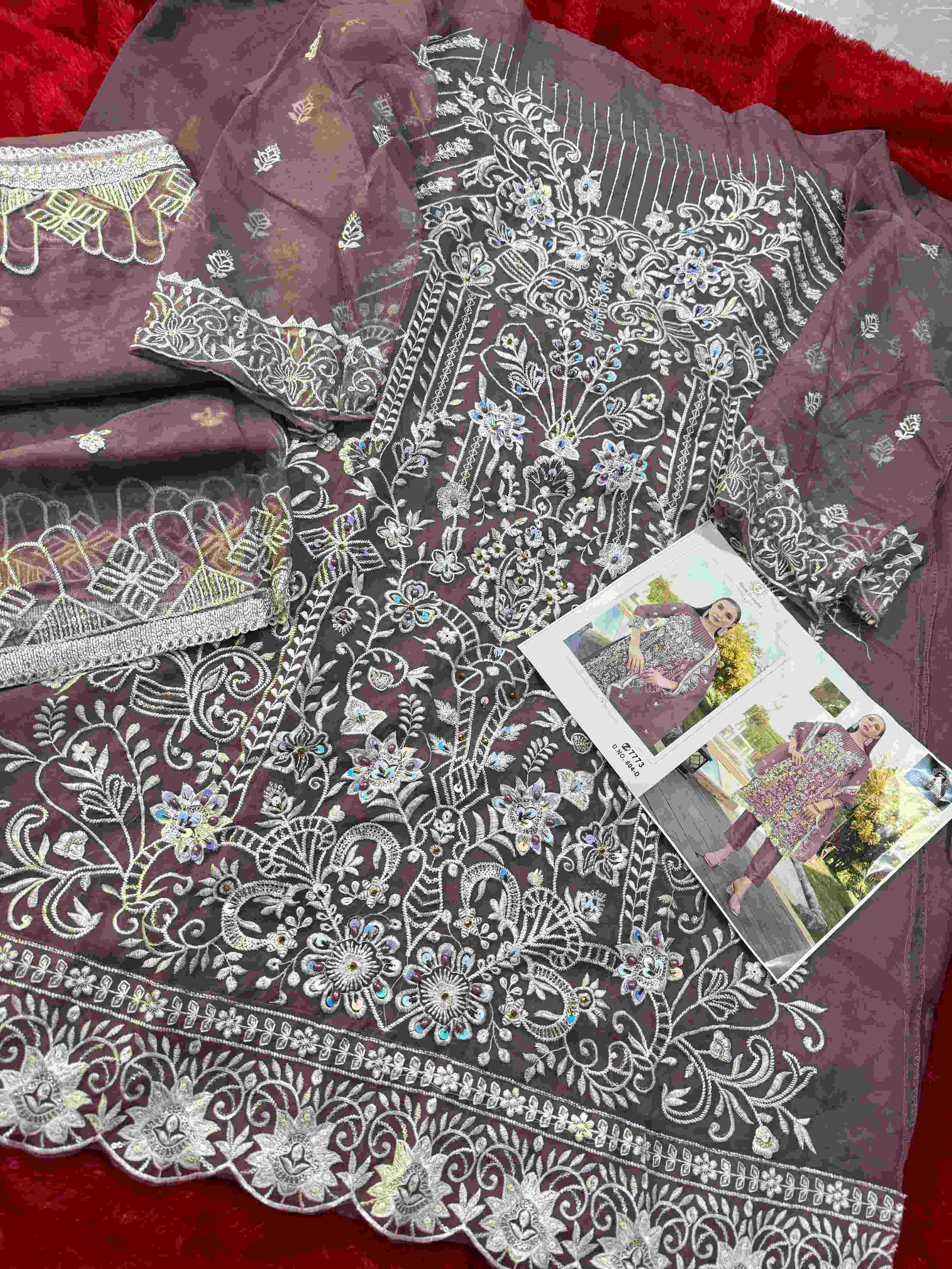 Ynf Organza KESH444 Ziaaz Designs 804 Suits & Dresses Islamic Clothing Festive Collections Wholesale Pakistani Suits Kashmiri Suits Embroidered Suits Manufacturer