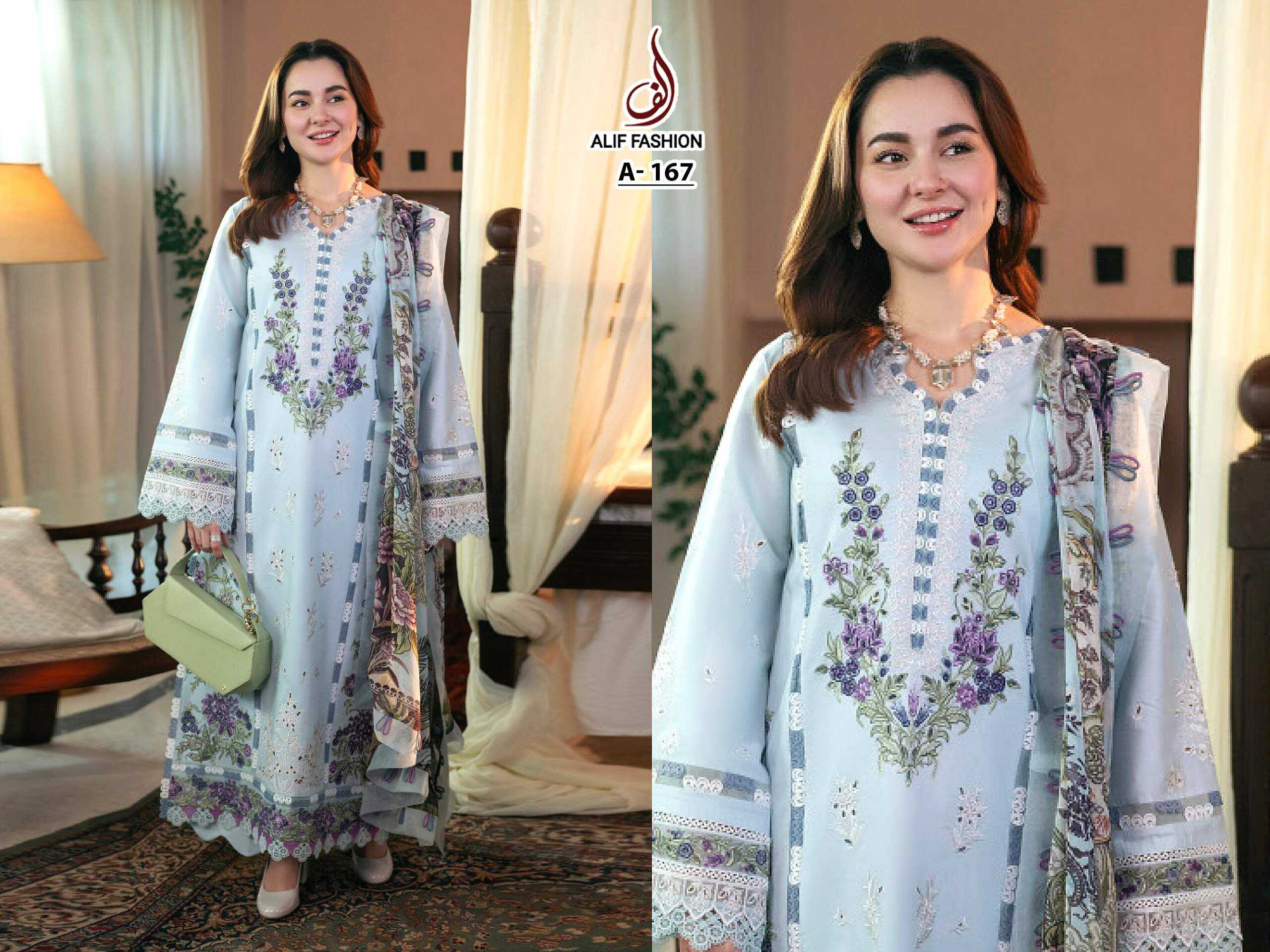 Ynf Pure Cotton KESH444 ALIF FASHION A-167 Suits & Dresses Islamic Clothing Festive Collections Wholesale Pakistani Suits Embroidery Suits Cotton Suits Manufacturer