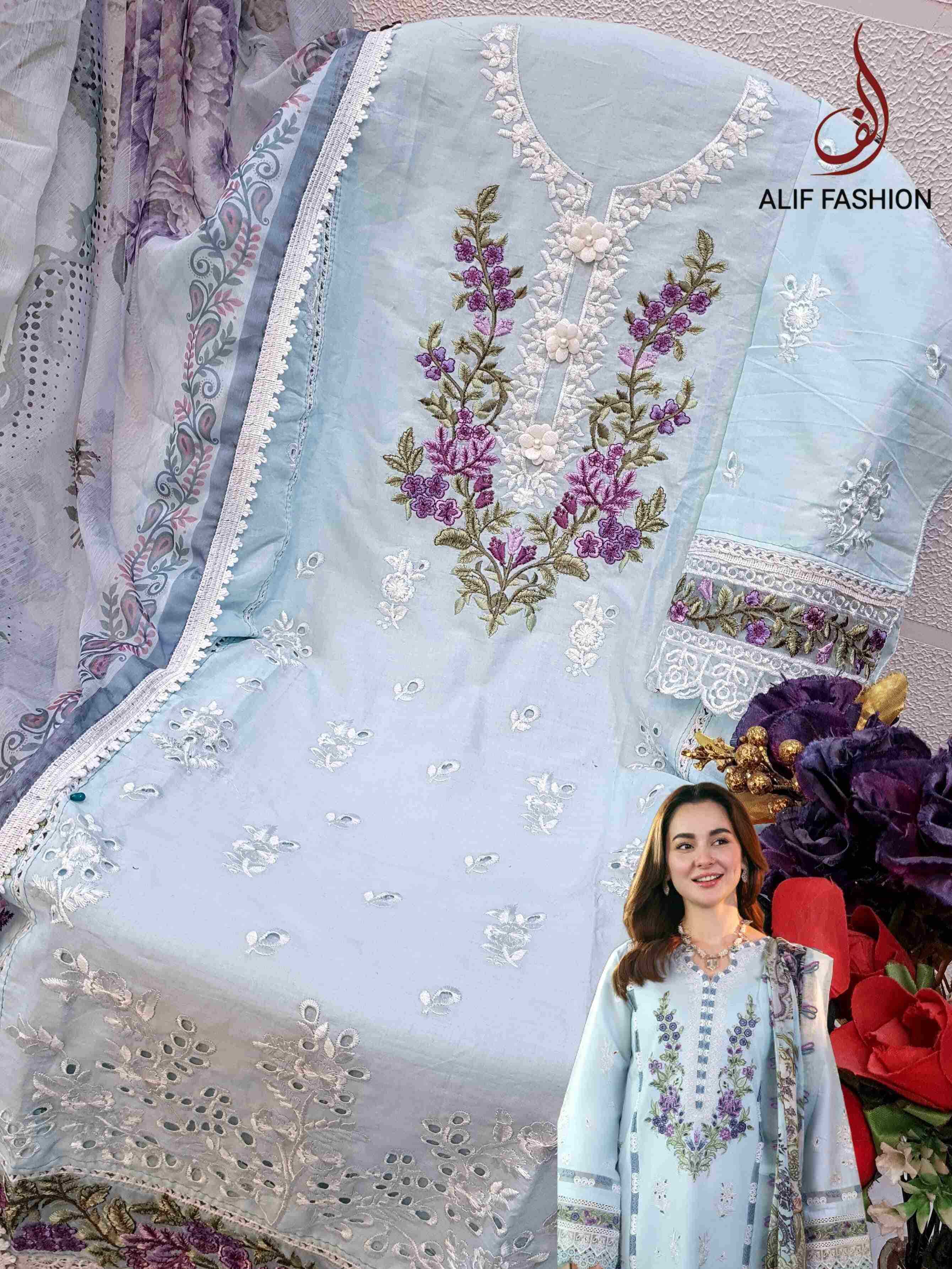 Ynf Pure Cotton KESH444 ALIF FASHION A-167 Suits & Dresses Islamic Clothing Festive Collections Wholesale Pakistani Suits Embroidery Suits Cotton Suits Manufacturer