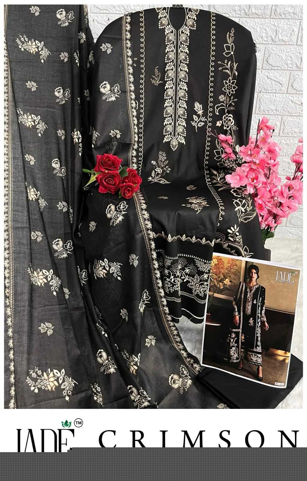 Ynf Pure Cotton KESH444 JADE CRIMSON-VOL 9 Suits & Dresses Islamic Clothing Festive Collections Wholesale Pakistani Suits Semi Stitched Suits Cotton Dresses Manufacturer
