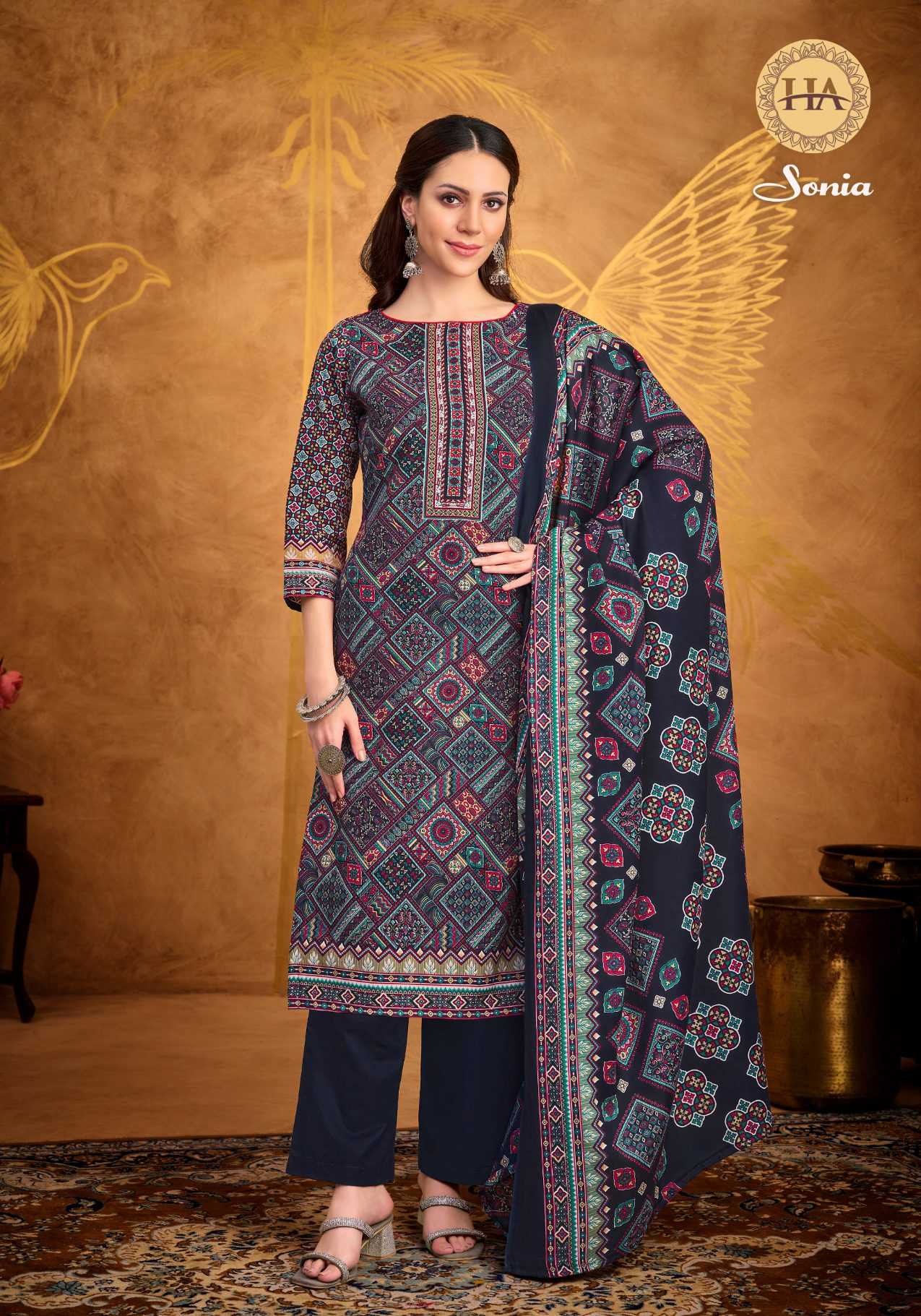Ynf Soft Cotton RIN186 Harshit Fashion Hub-Alok Suit-SONIA Setwise Collections Wholesale Pakistani Suits Catalogs Dresses & Suits Catalogs Manufacturer