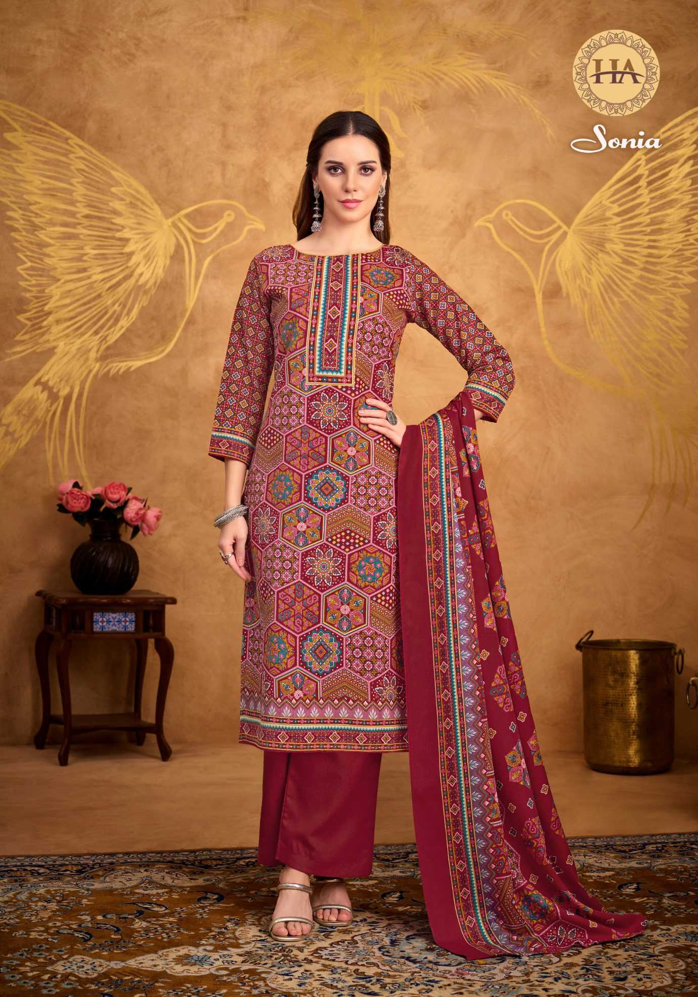 Ynf Soft Cotton RIN186 Harshit Fashion Hub-Alok Suit-SONIA Setwise Collections Wholesale Pakistani Suits Catalogs Dresses & Suits Catalogs Manufacturer