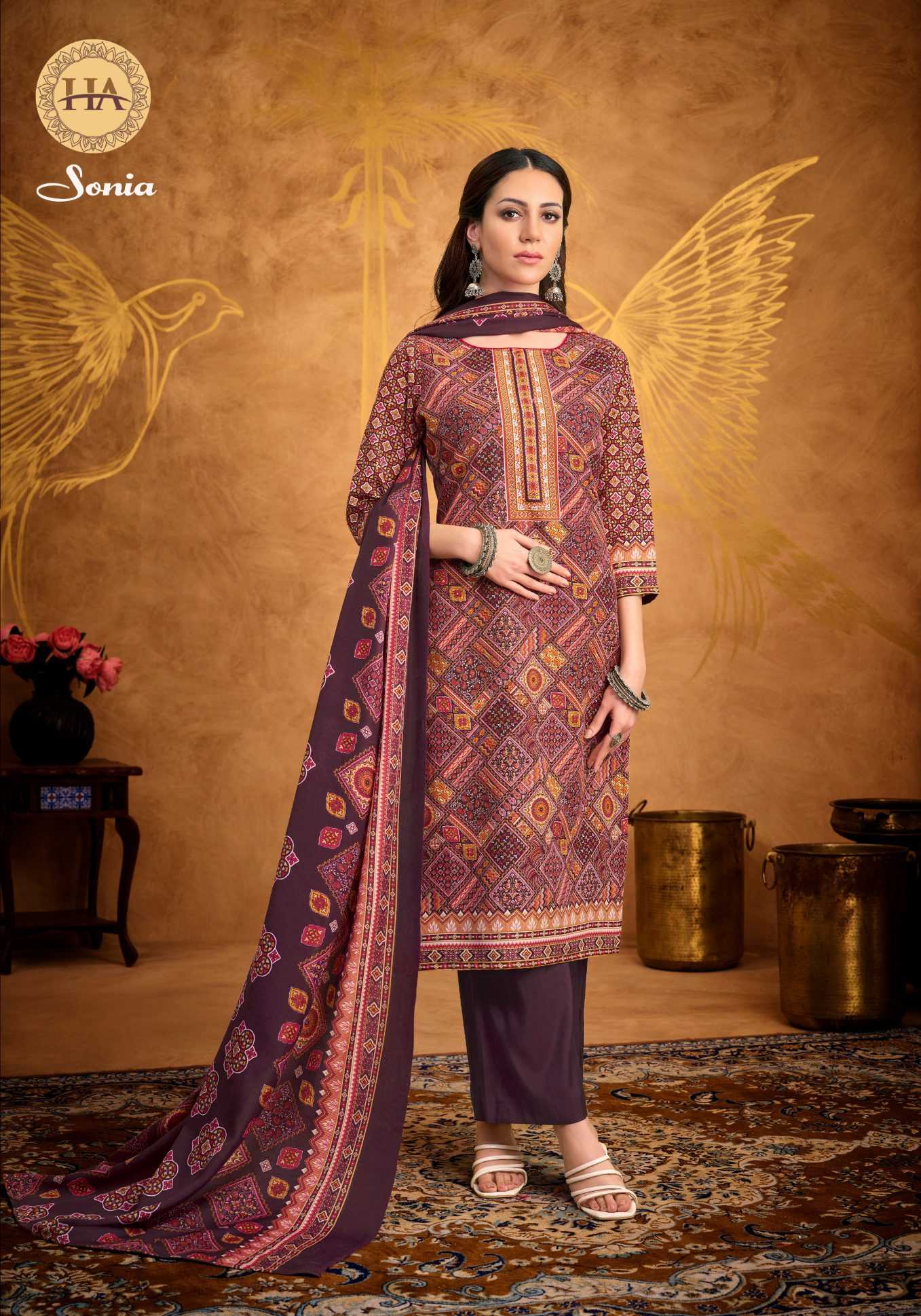 Ynf Soft Cotton RIN186 Harshit Fashion Hub-Alok Suit-SONIA Setwise Collections Wholesale Pakistani Suits Catalogs Dresses & Suits Catalogs Manufacturer