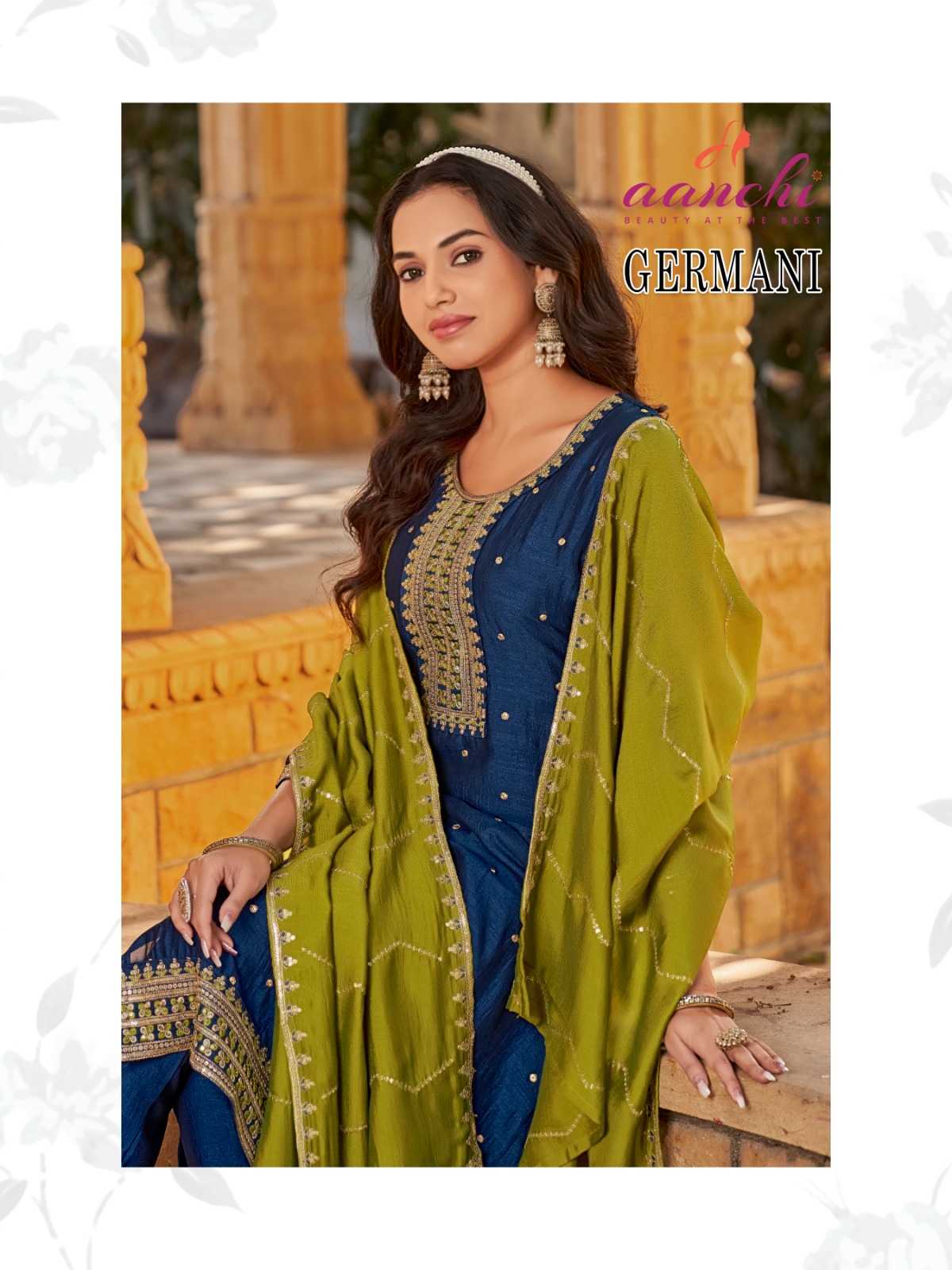 Ynf Vichitra Silk RIN190 GERMANY Setwise Collections Wholesale Pakistani Suits Catalogs Manufacturer