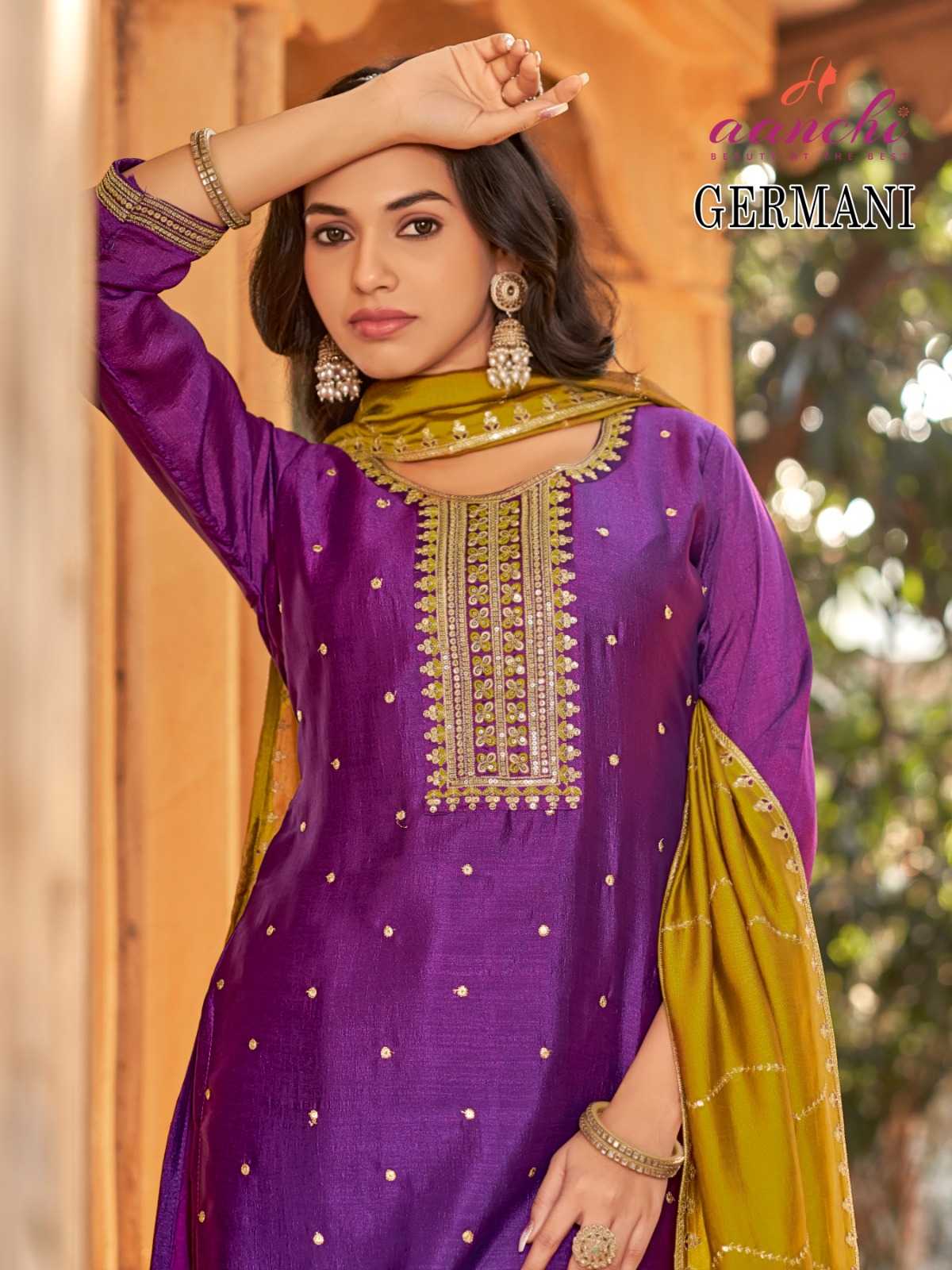 Ynf Vichitra Silk RIN190 GERMANY Setwise Collections Wholesale Pakistani Suits Catalogs Manufacturer