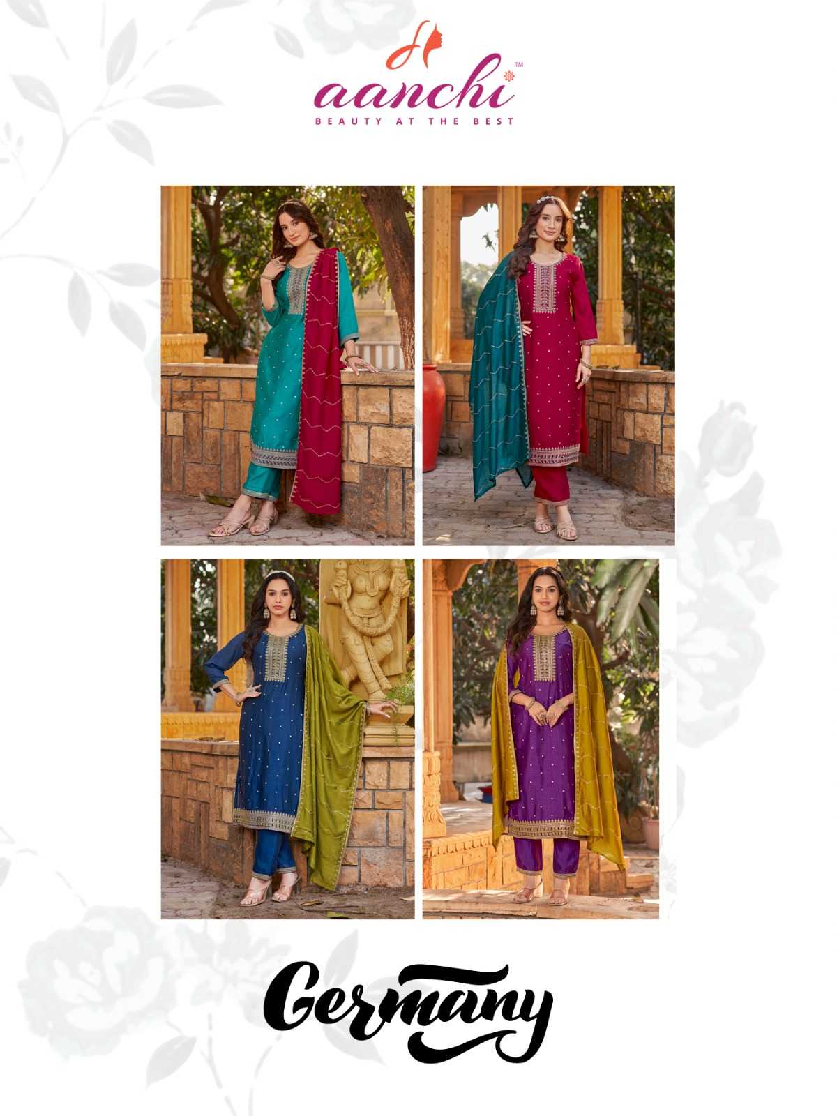 Ynf Vichitra Silk RIN190 GERMANY Setwise Collections Wholesale Pakistani Suits Catalogs Manufacturer