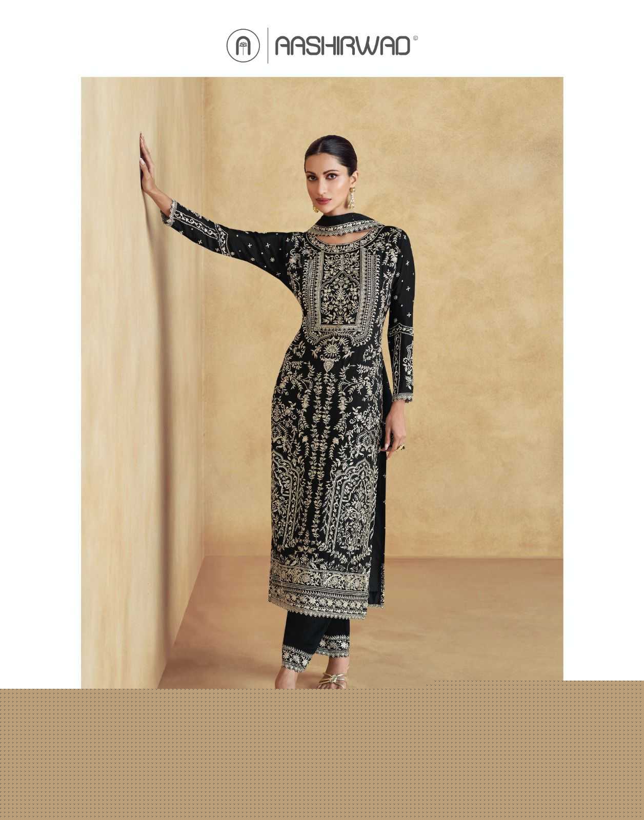 Ynf Chinon Silk RIN184 AASHIRWAD-AMARA Suits & Dresses Wedding Collections Festive Collections Wholesale Ladies Silk Suit Wedding Suits Designer Suits Manufacturer