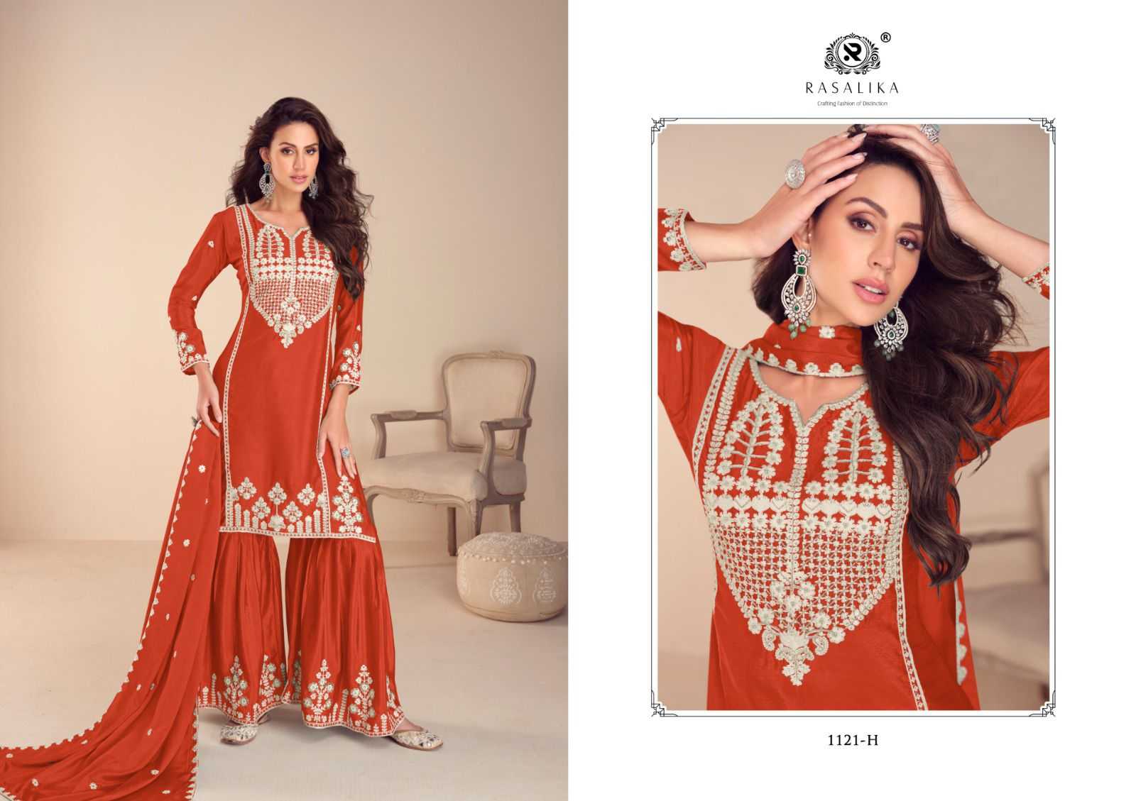 Ynf Chinon Silk RIN184 RASALIKA-MEHFIL GOLD Suits & Dresses Wedding Collections Festive Collections Wholesale Embroidery Suits Ladies Silk Suit Handwork Suits Manufacturer
