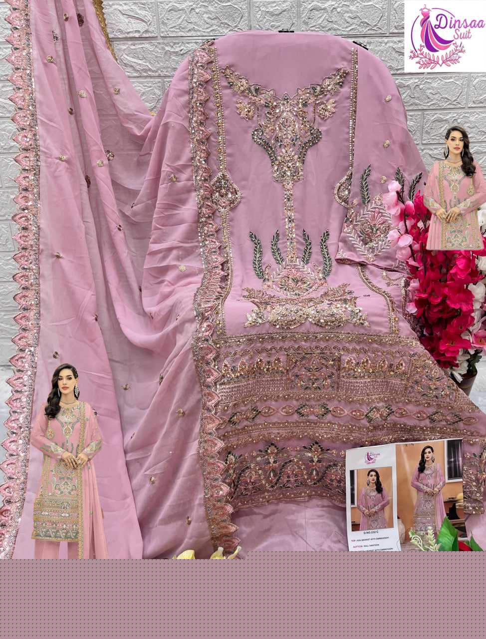 Ynf Faux Georgette RIN197 DINSAA SUIT 234 Suits & Dresses Islamic Clothing Festive Collections Wholesale Pakistani Suits Kashmiri Suits Semi Stitched Suits Manufacturer
